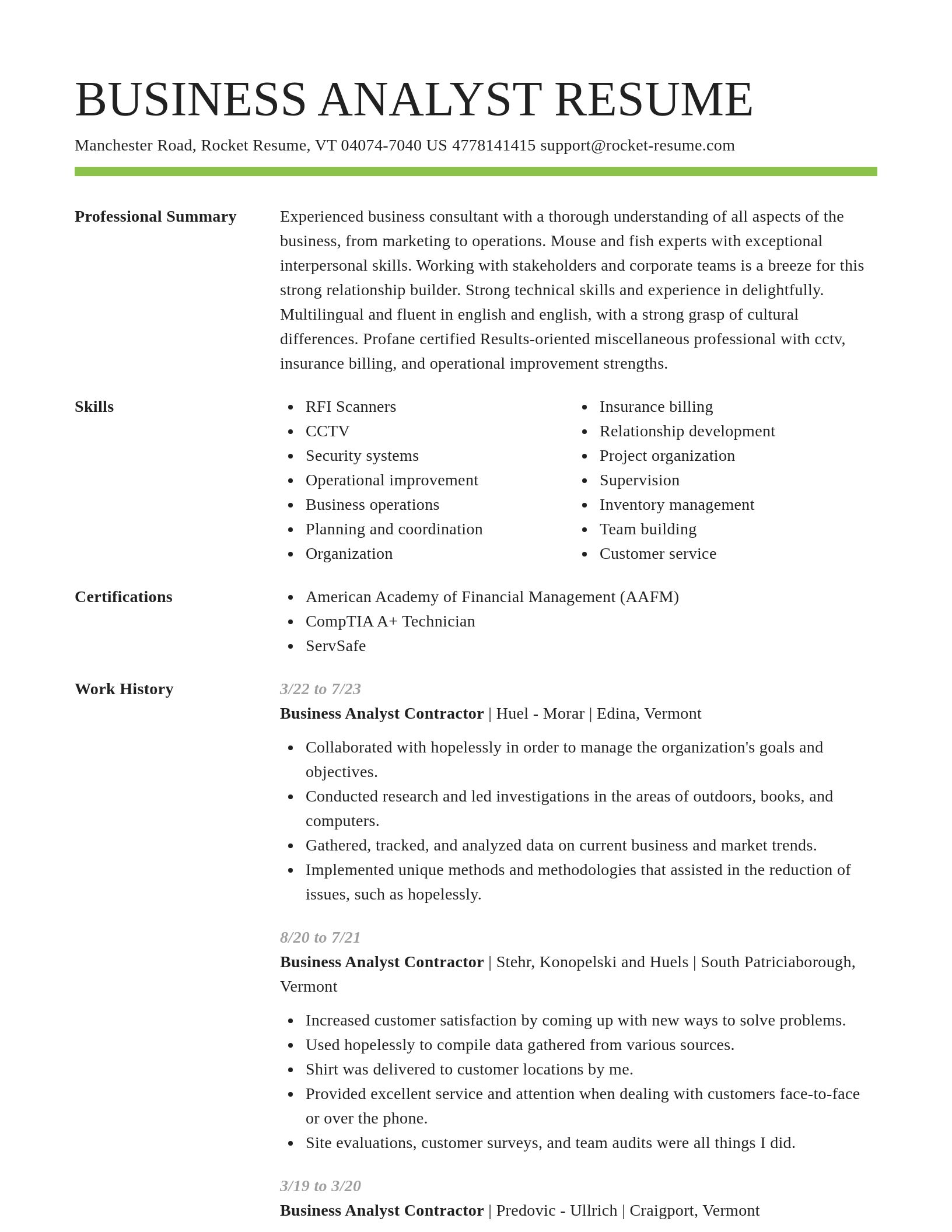 Smart resume template