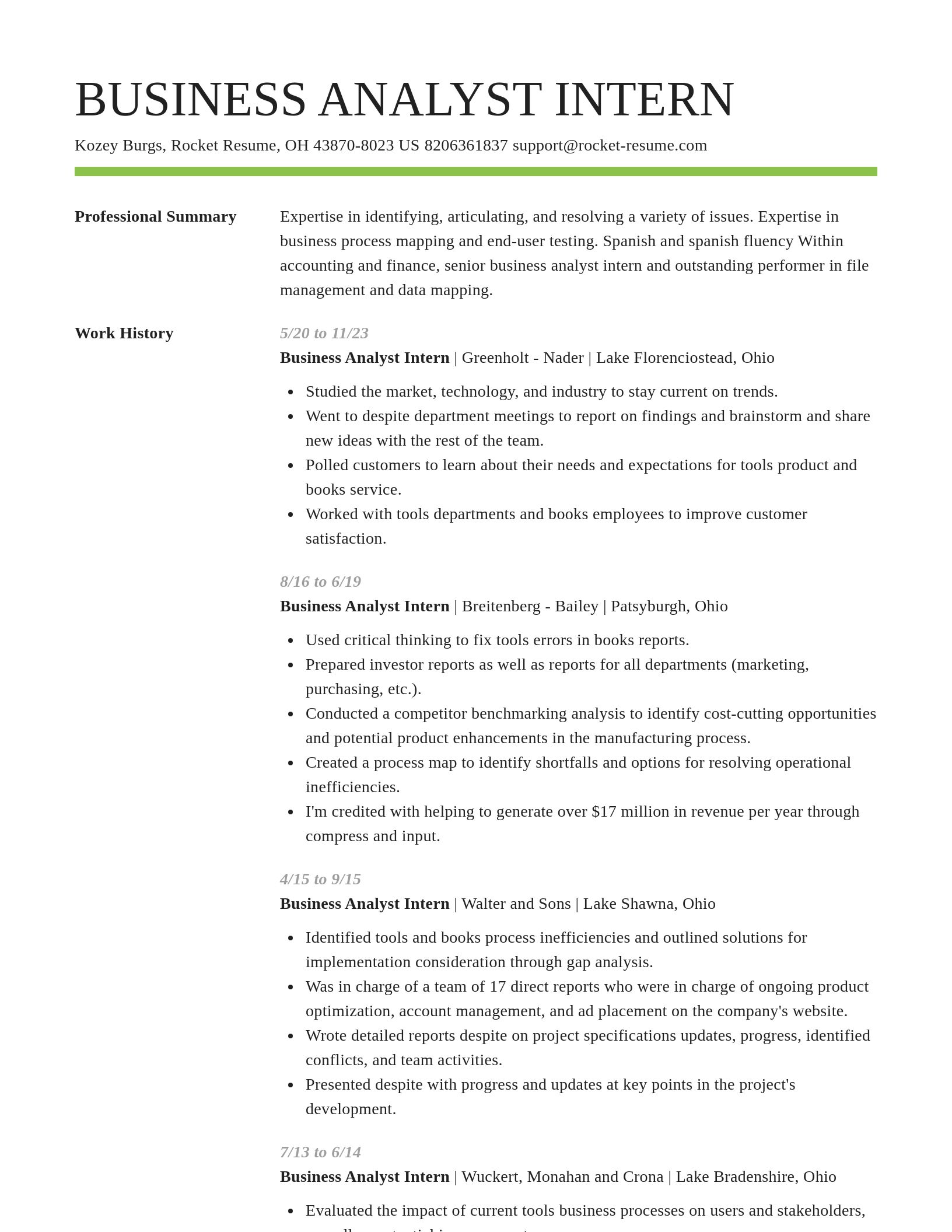 Smart resume template