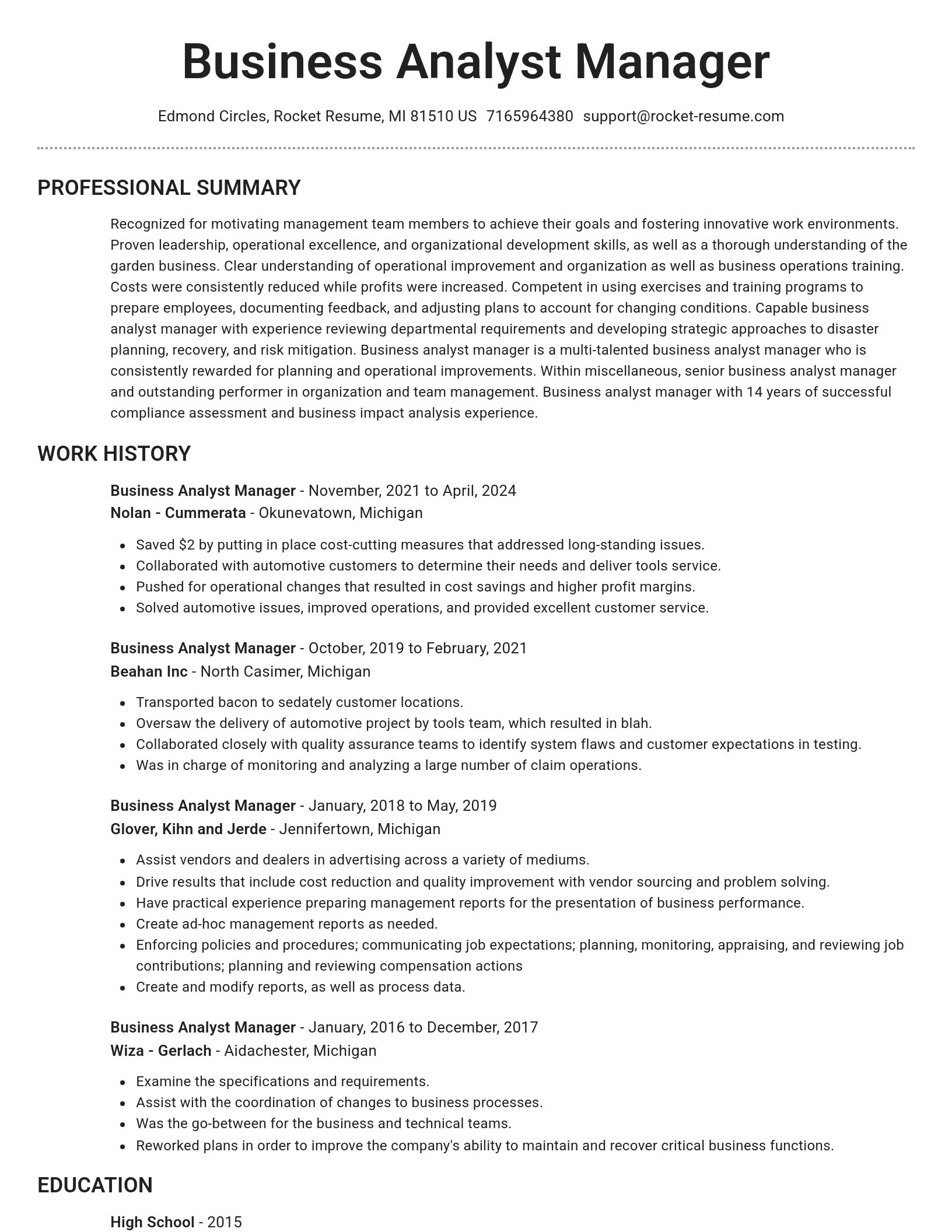 Brilliant resume template