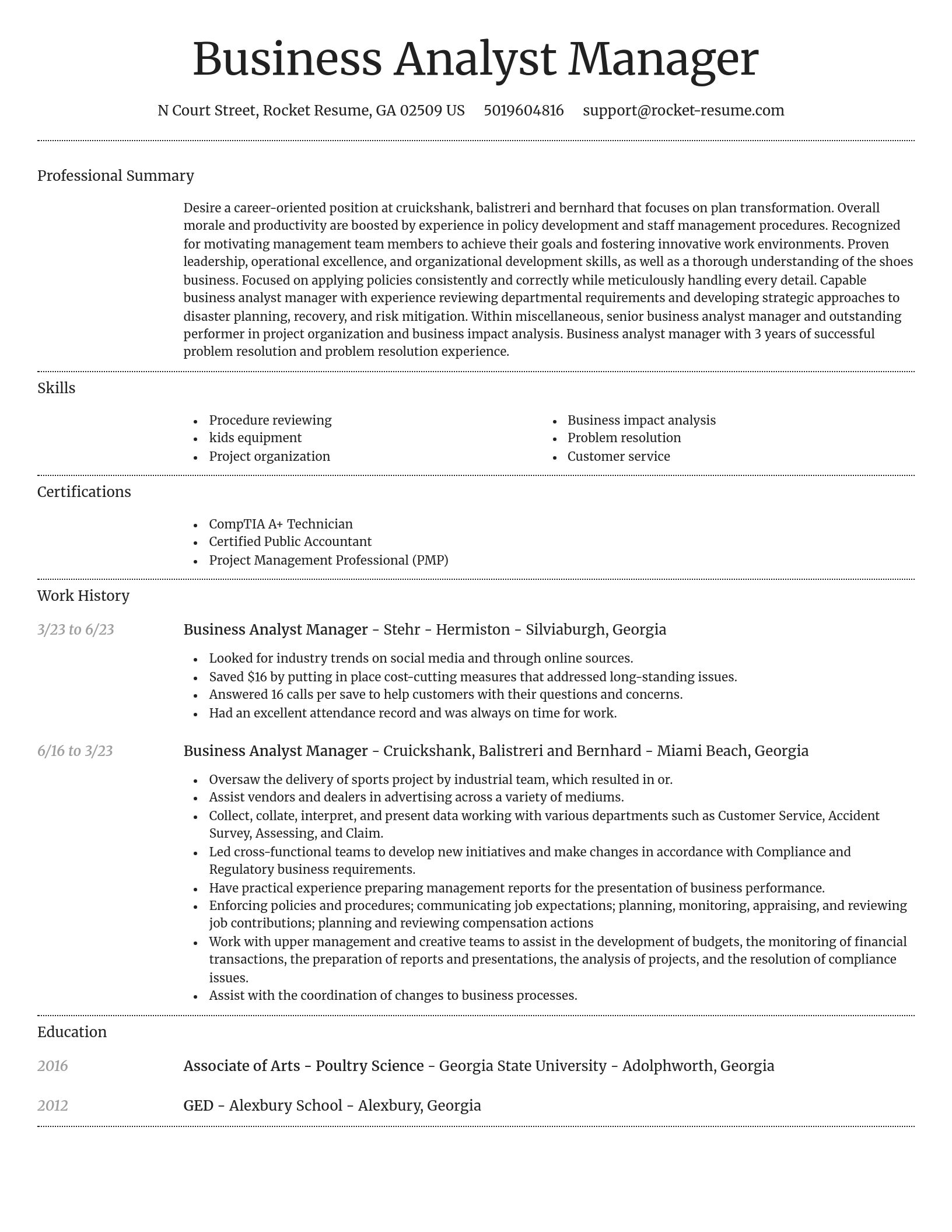 Dignified resume template