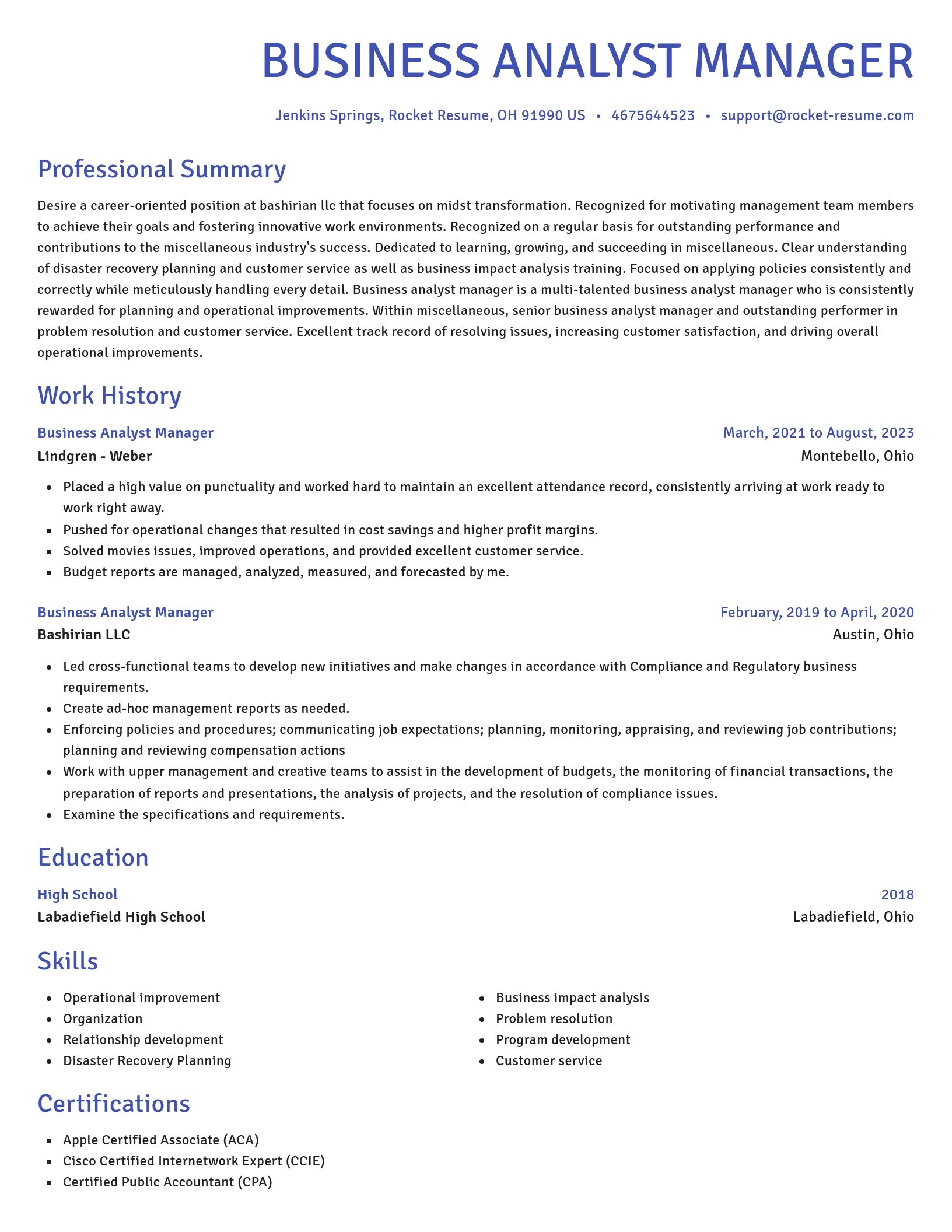 Novel resume template