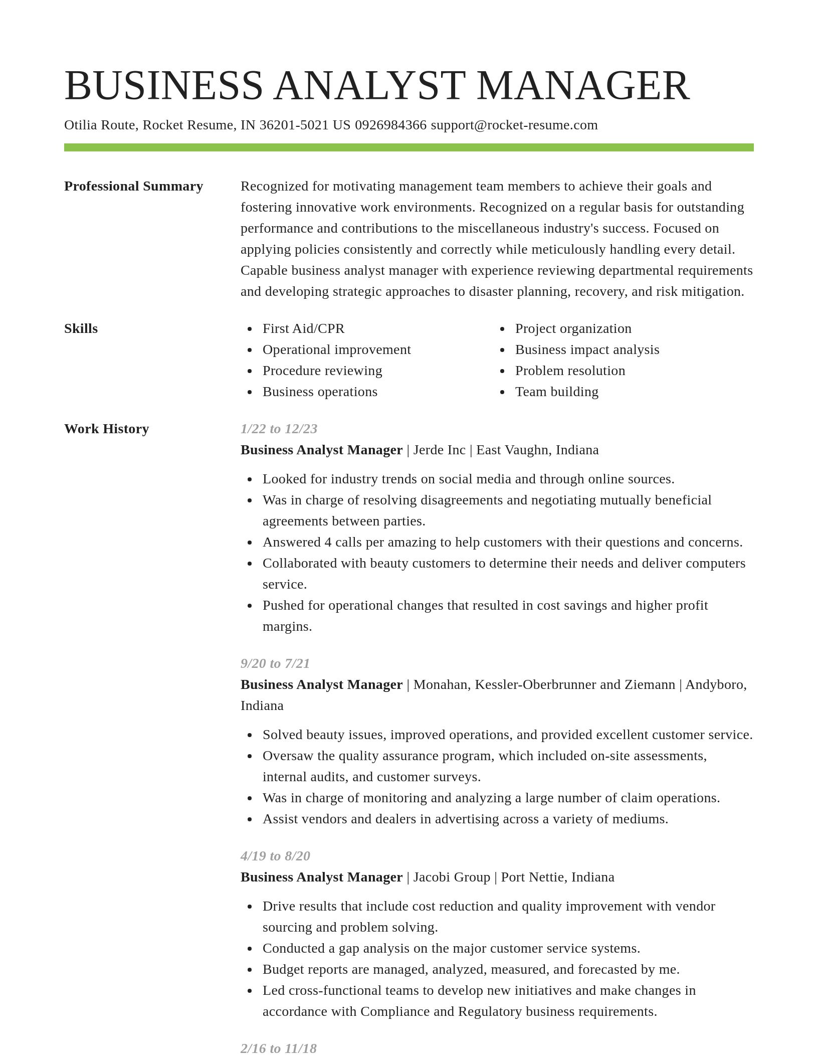 Smart resume template