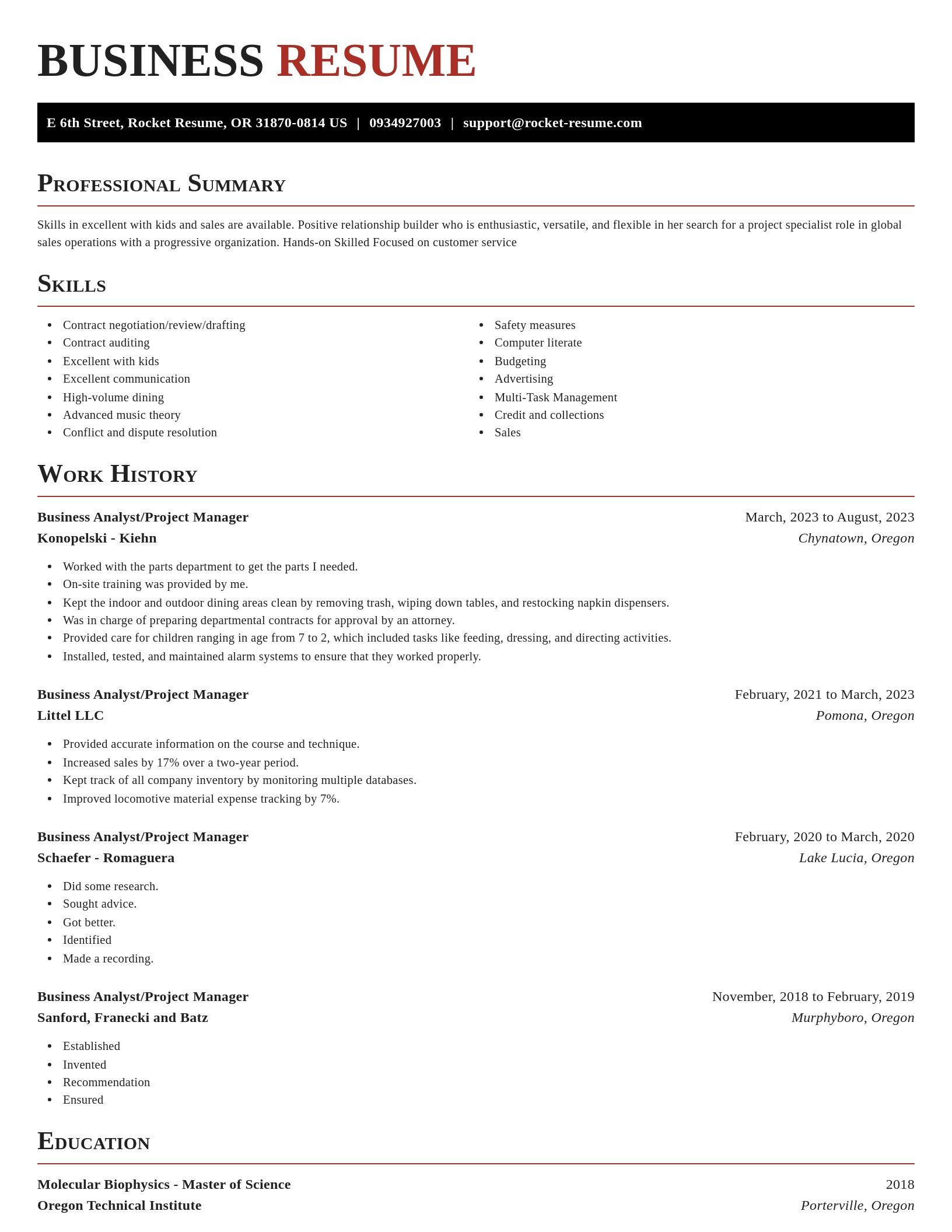 Exquisite resume template