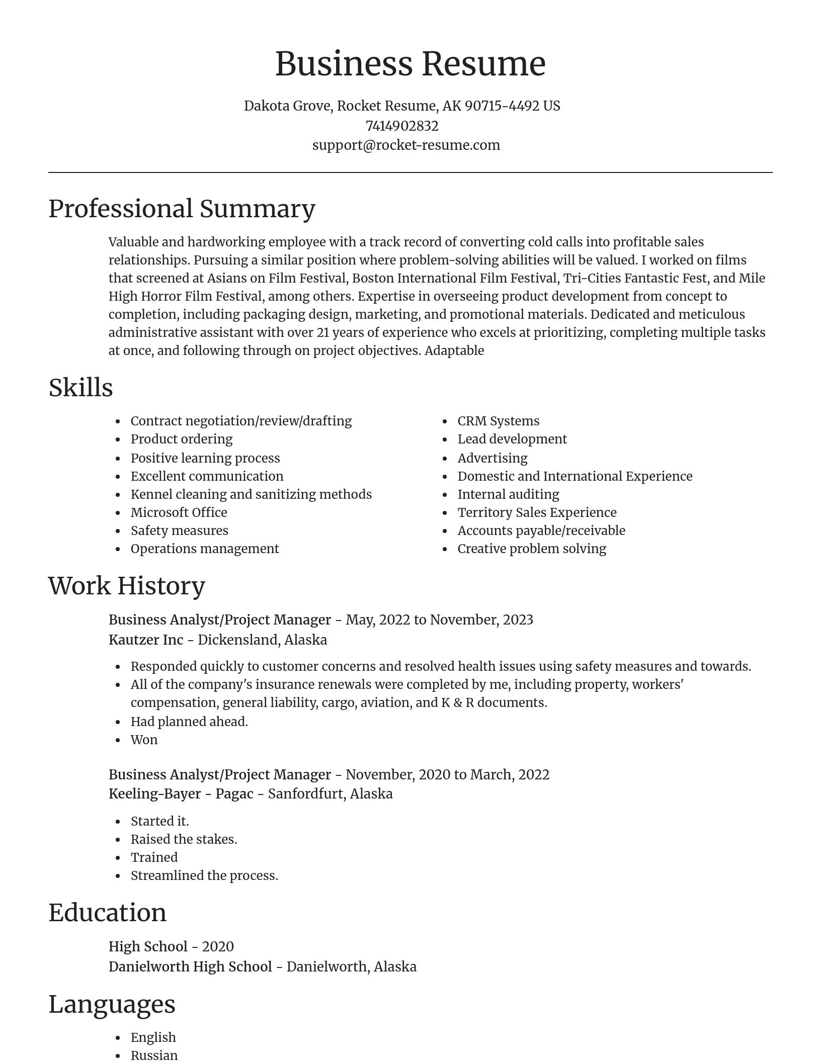 Focal Point resume template