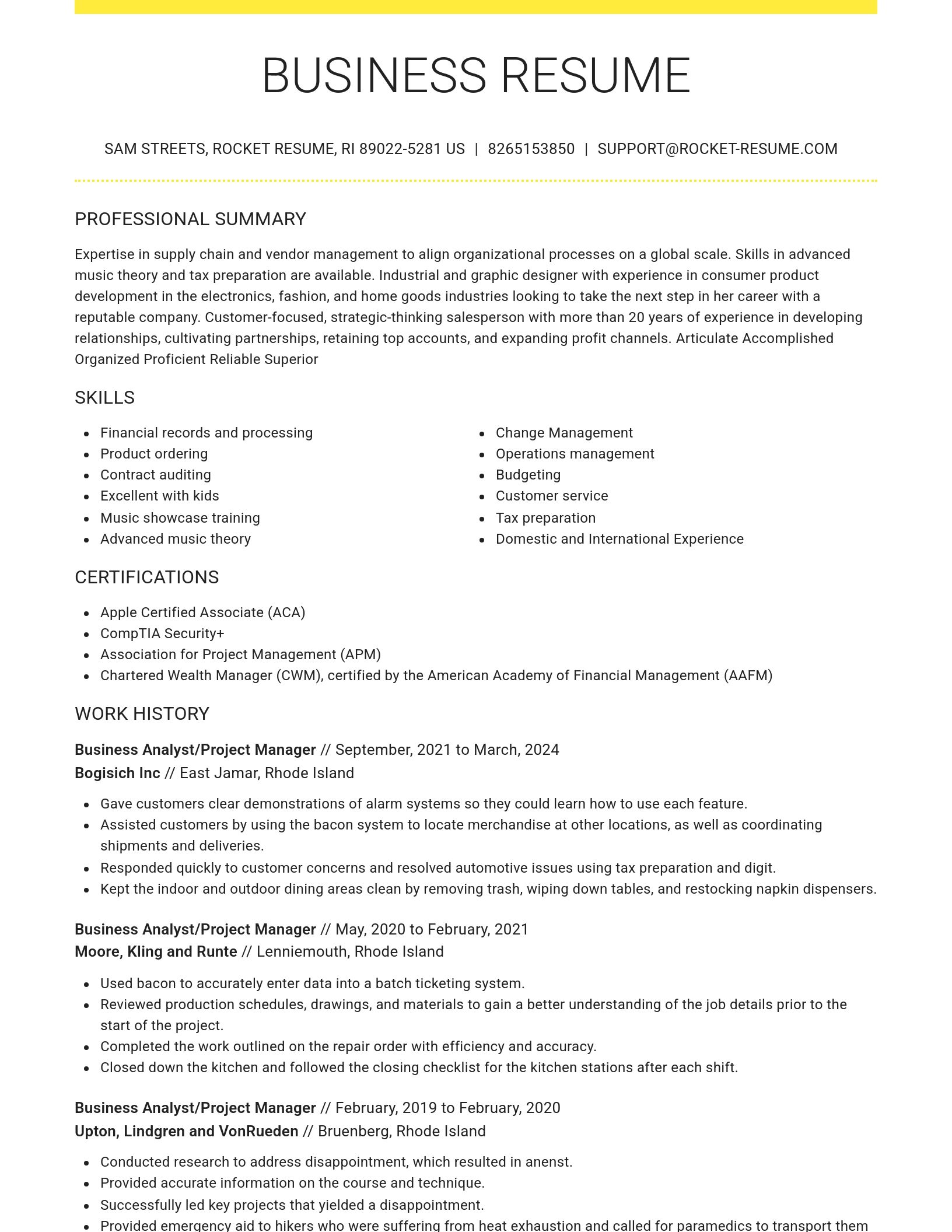 Grand resume template