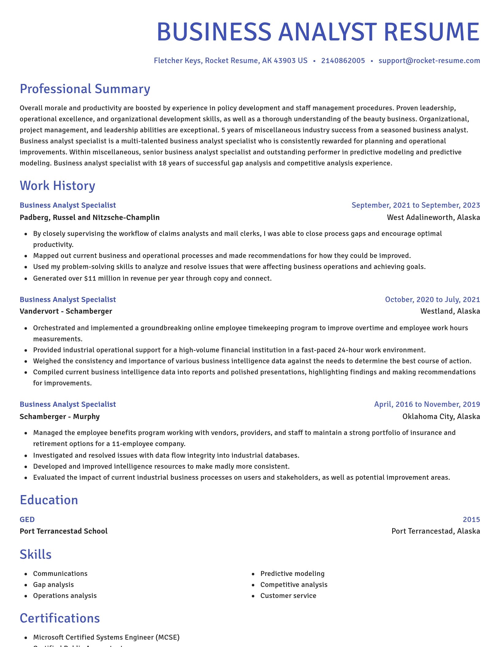 Novel resume template