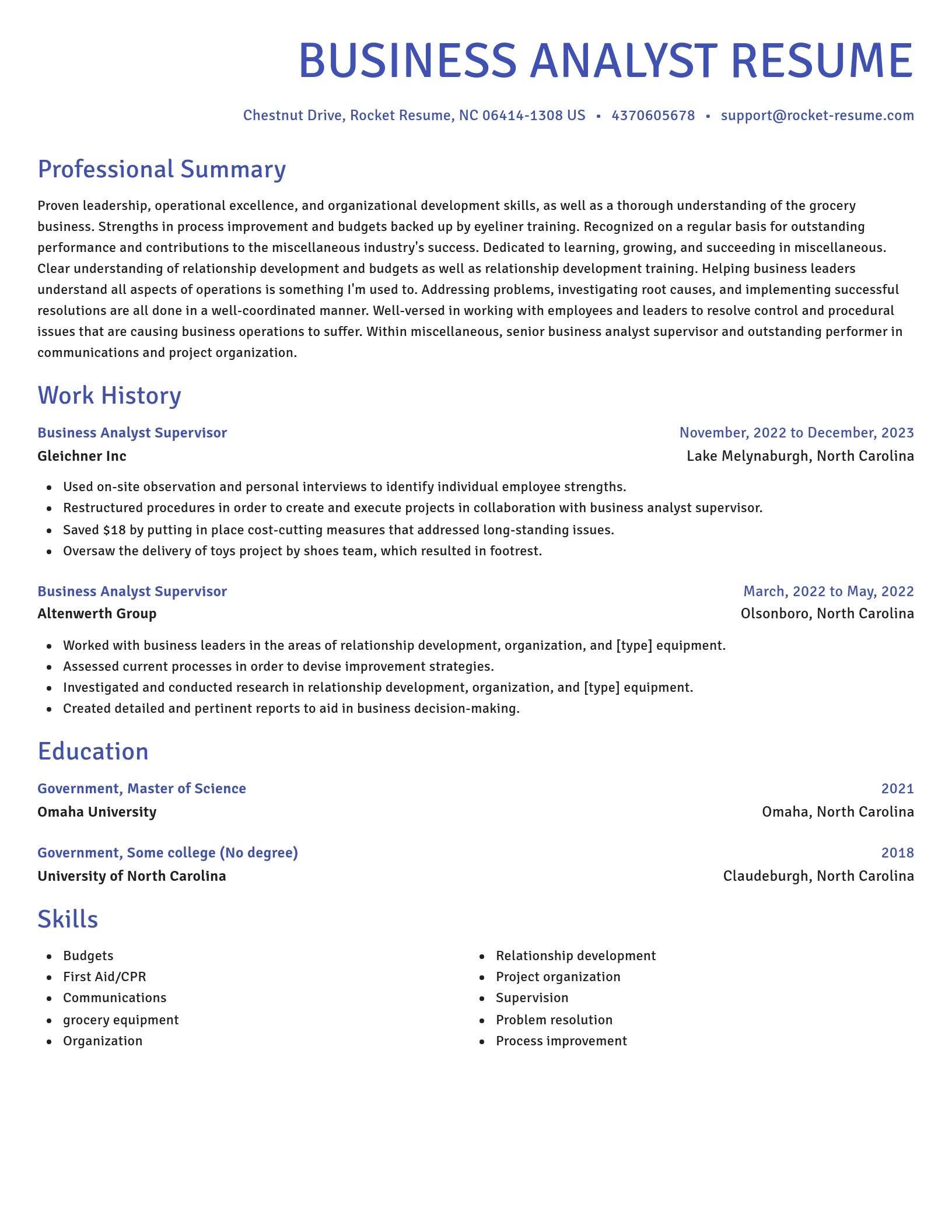 Novel resume template