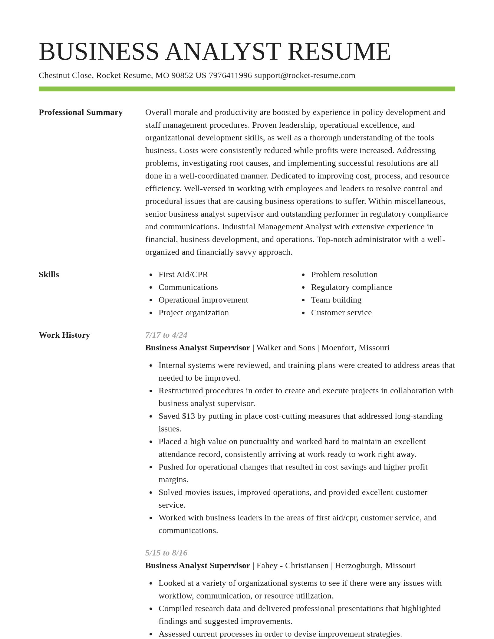 Smart resume template