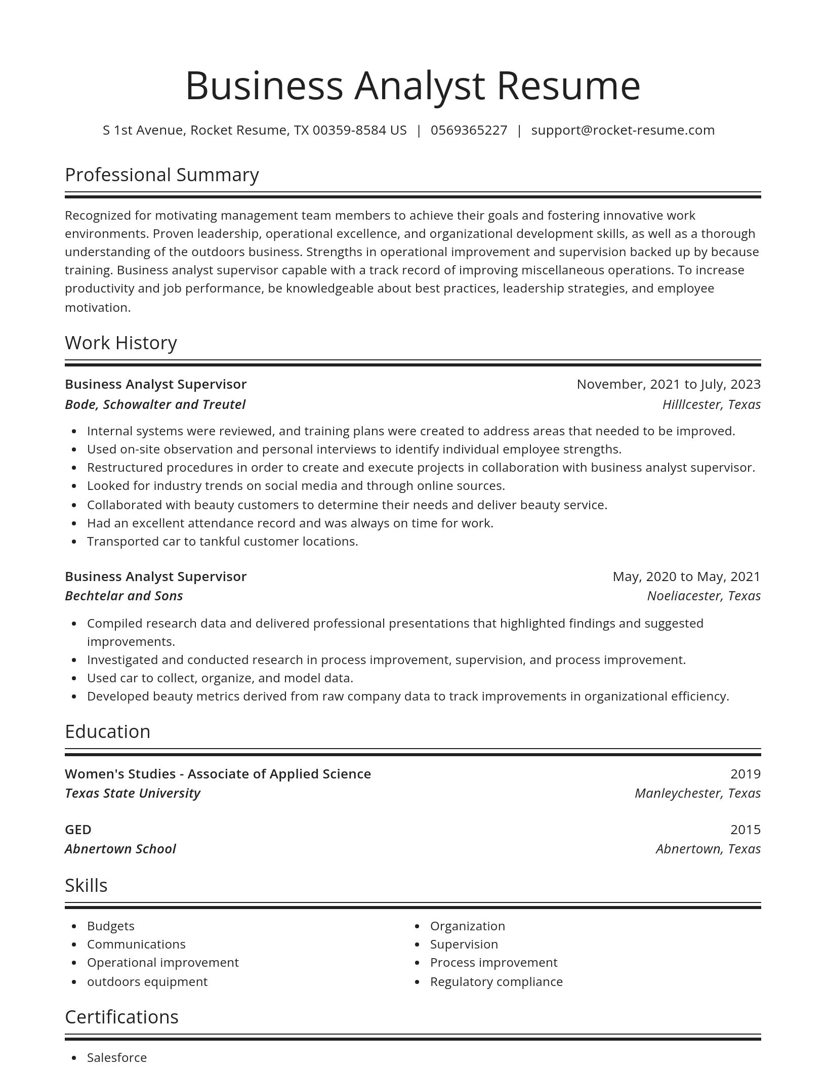 Spotlight resume template