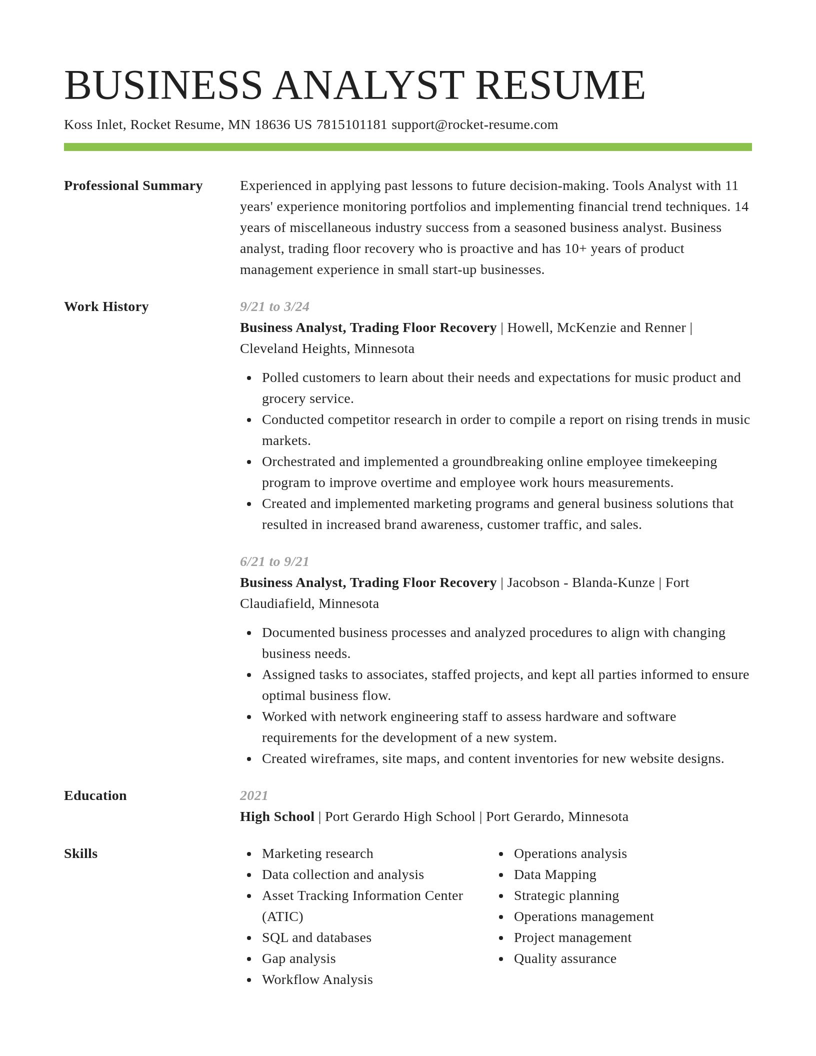 Smart resume template
