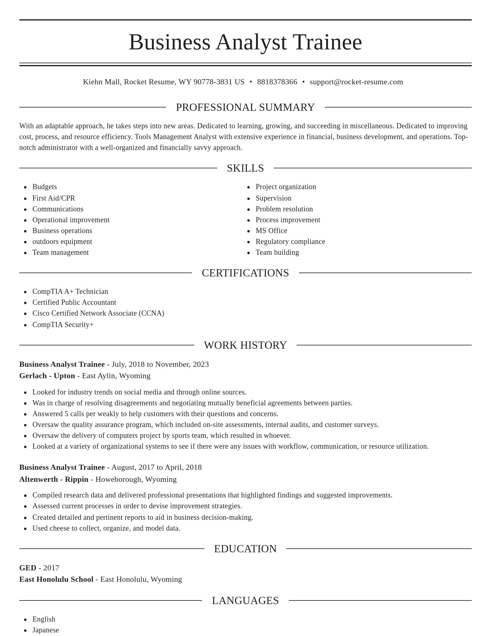 Elegant resume template