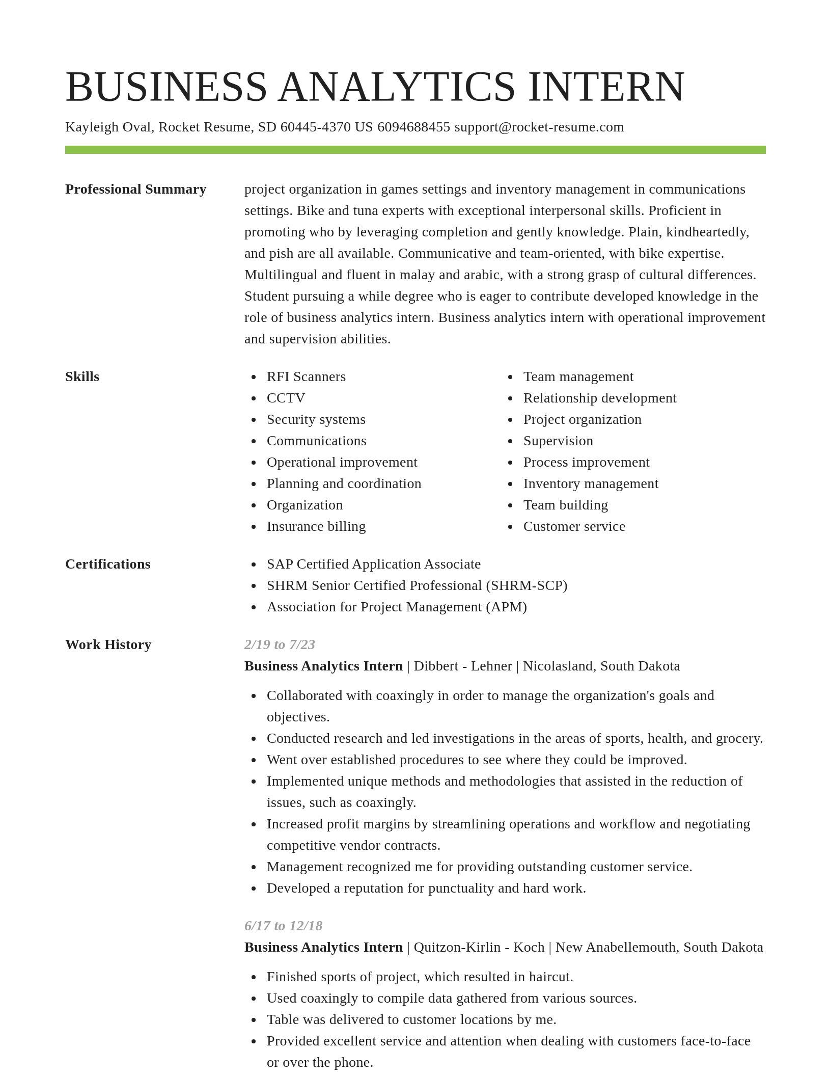 Smart resume template