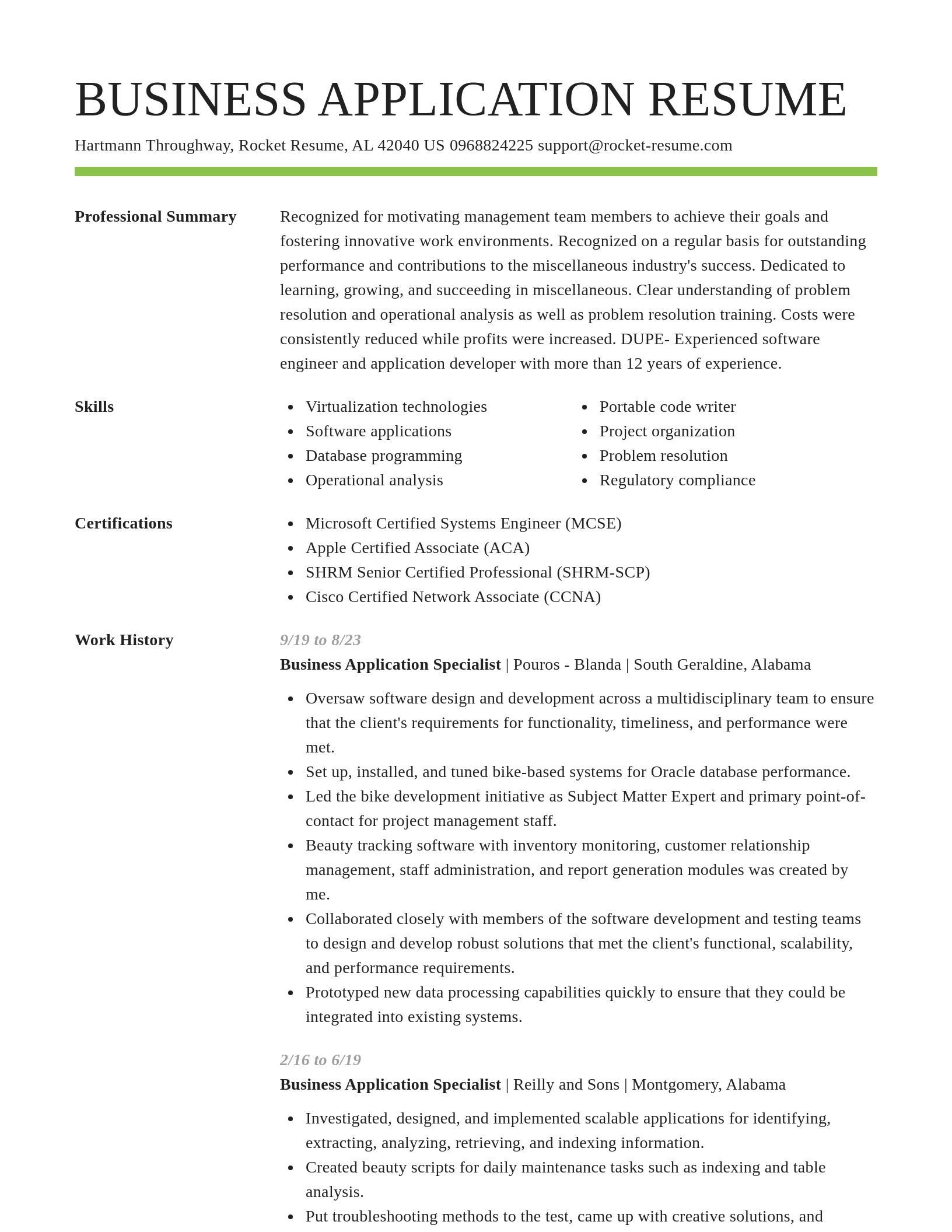 Smart resume template