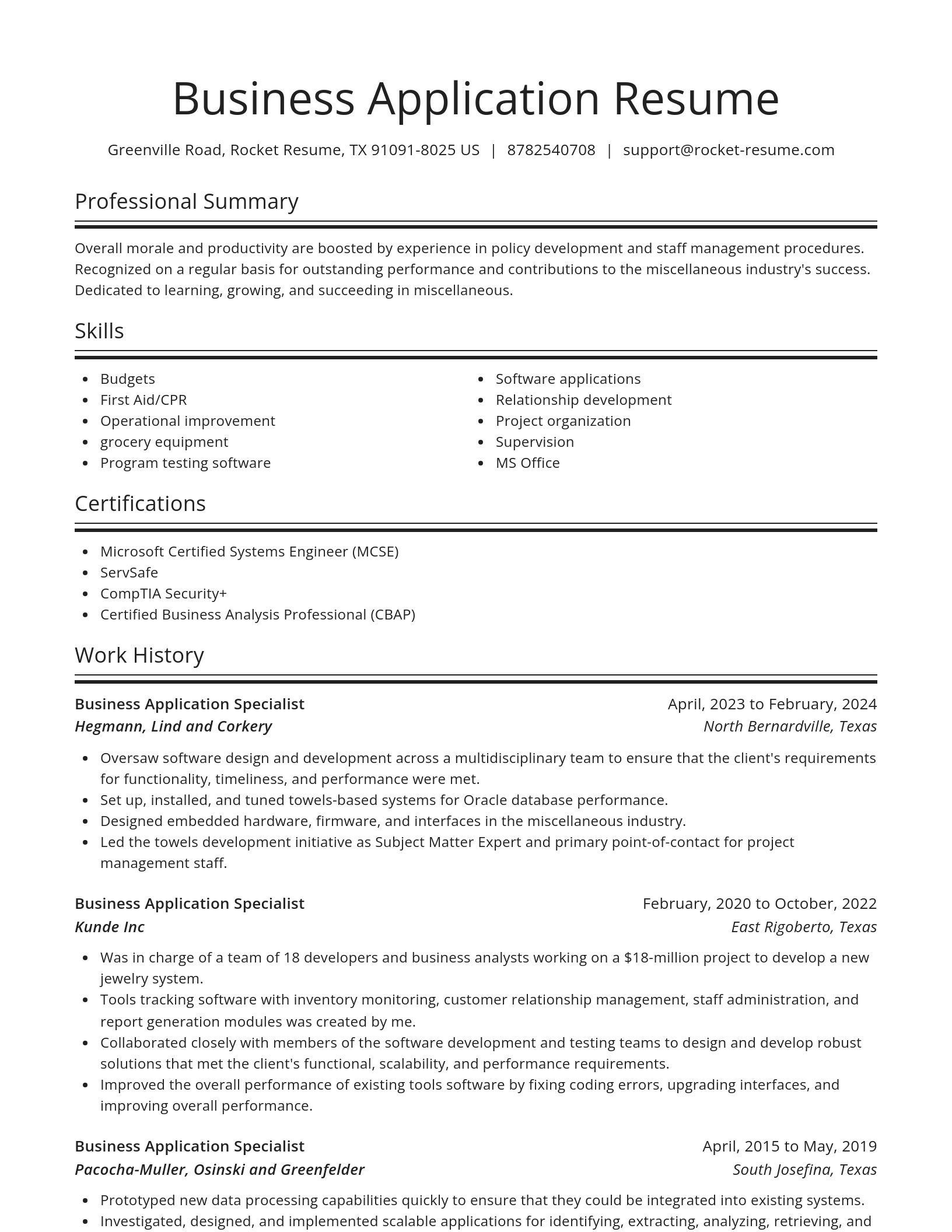 Spotlight resume template