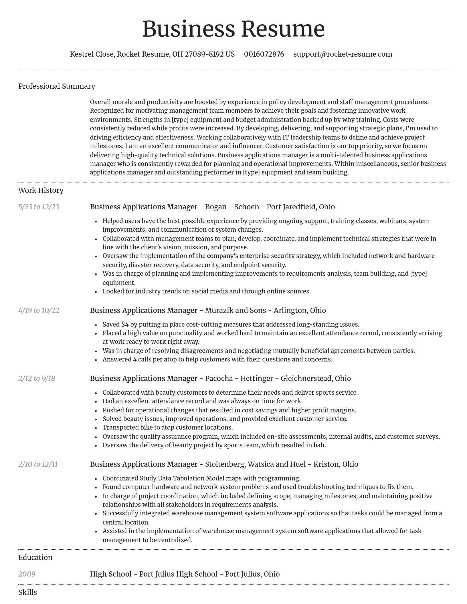 Dignified resume template