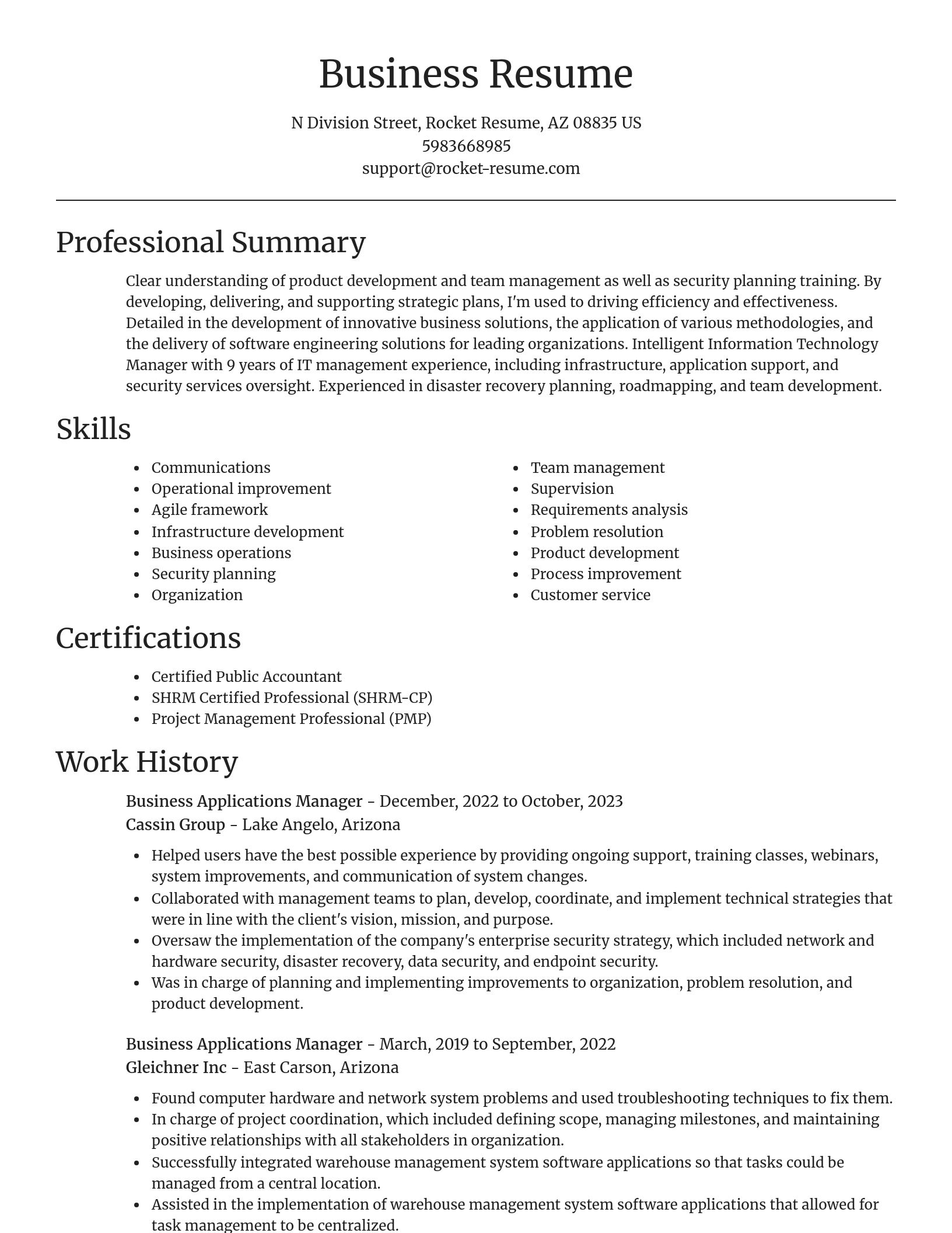 Focal Point resume template
