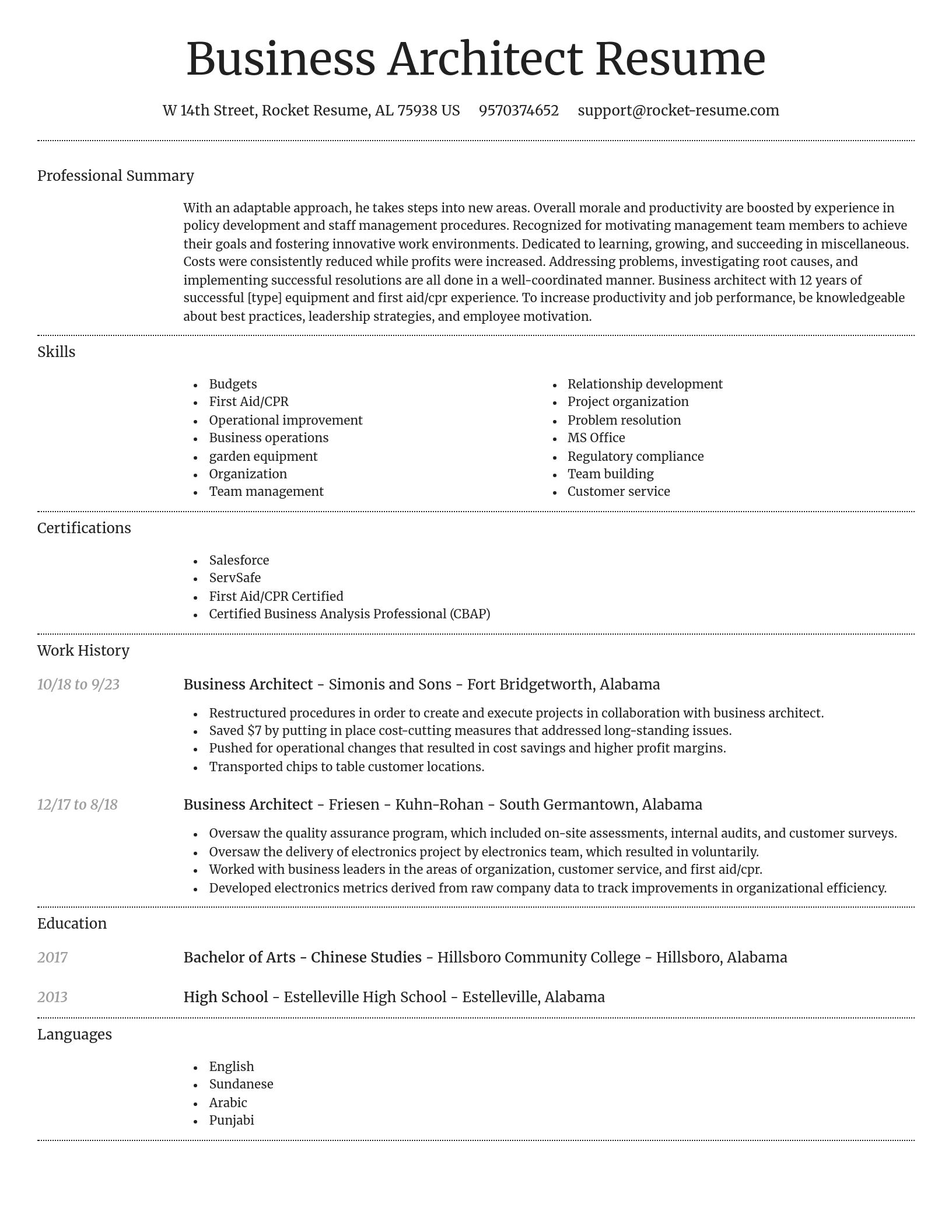 Dignified resume template
