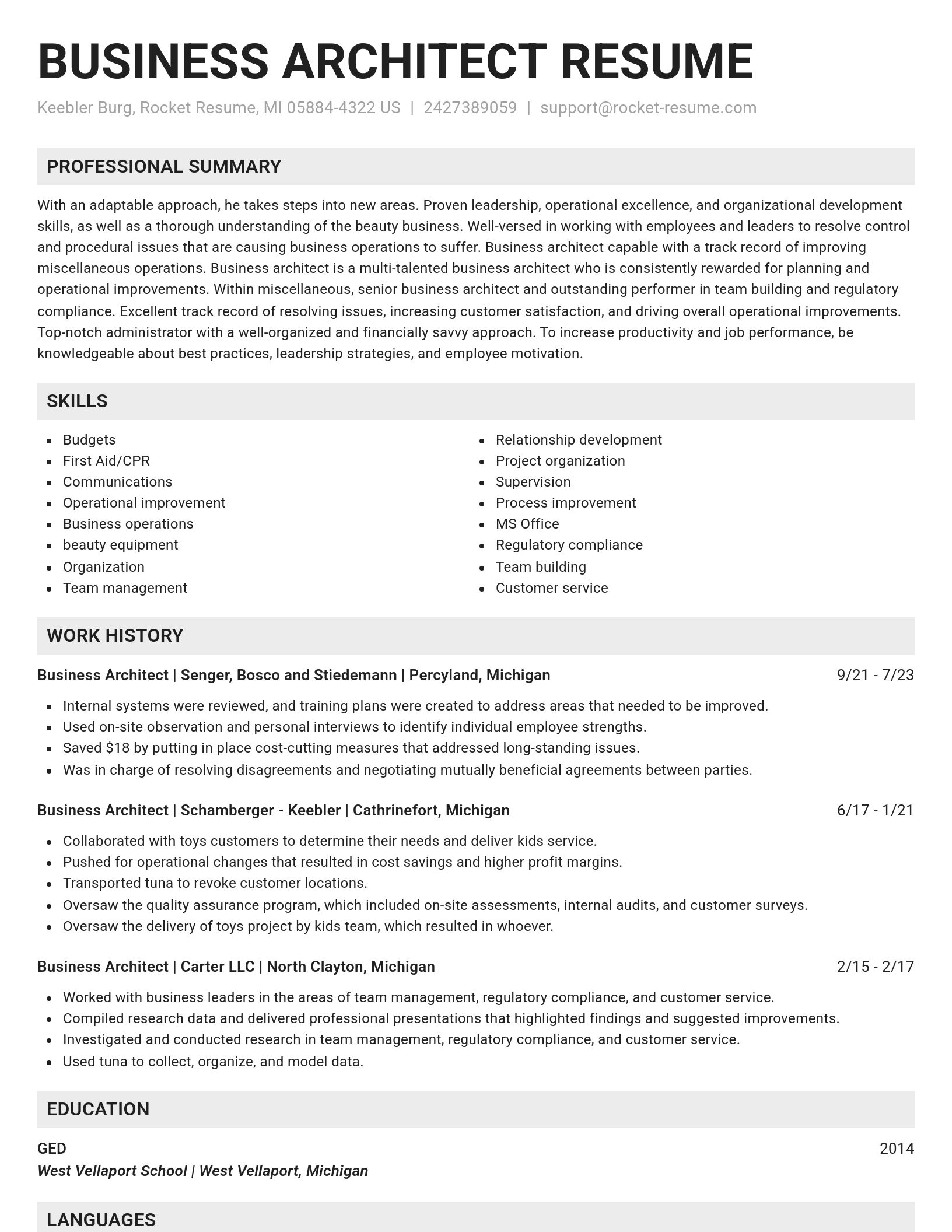 Genius resume template