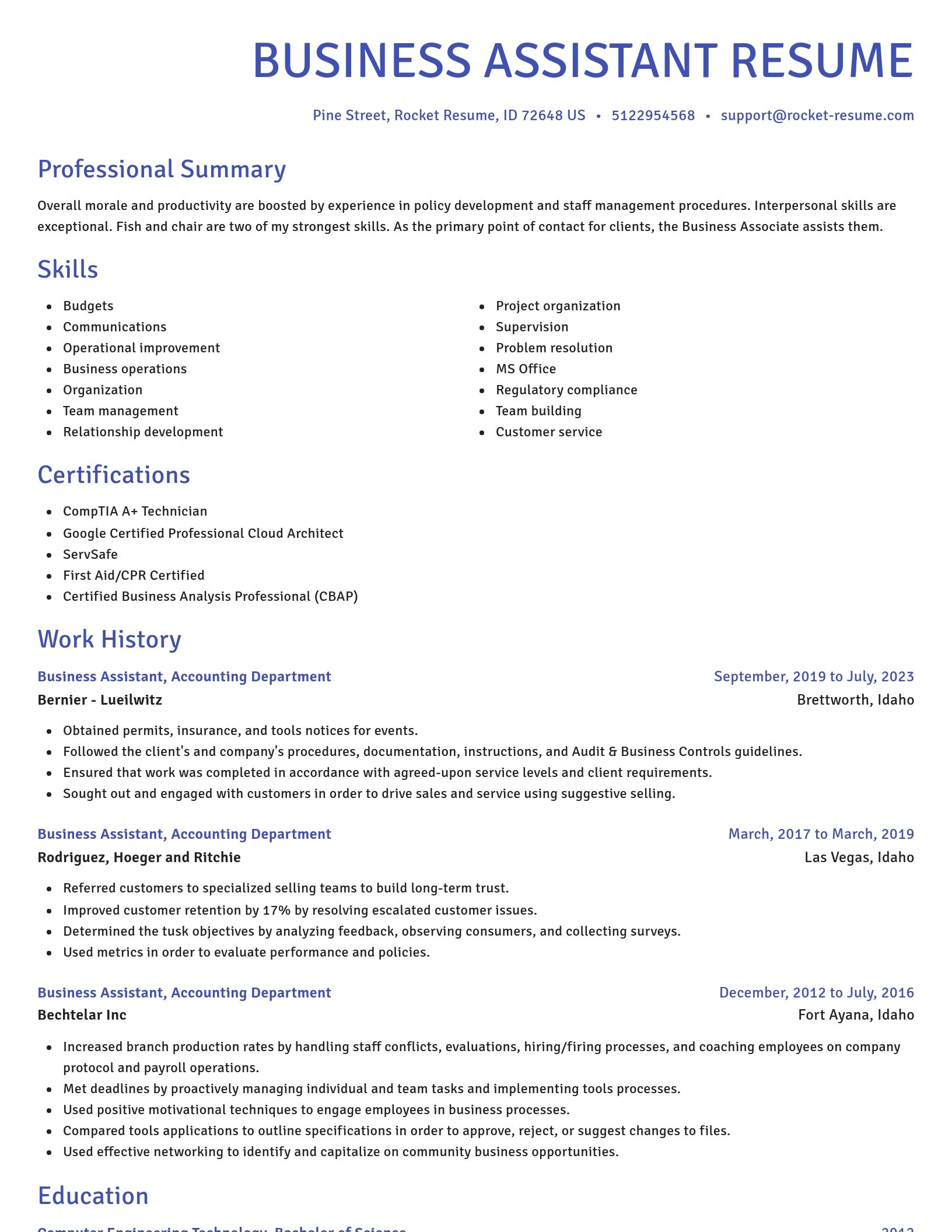 Novel resume template