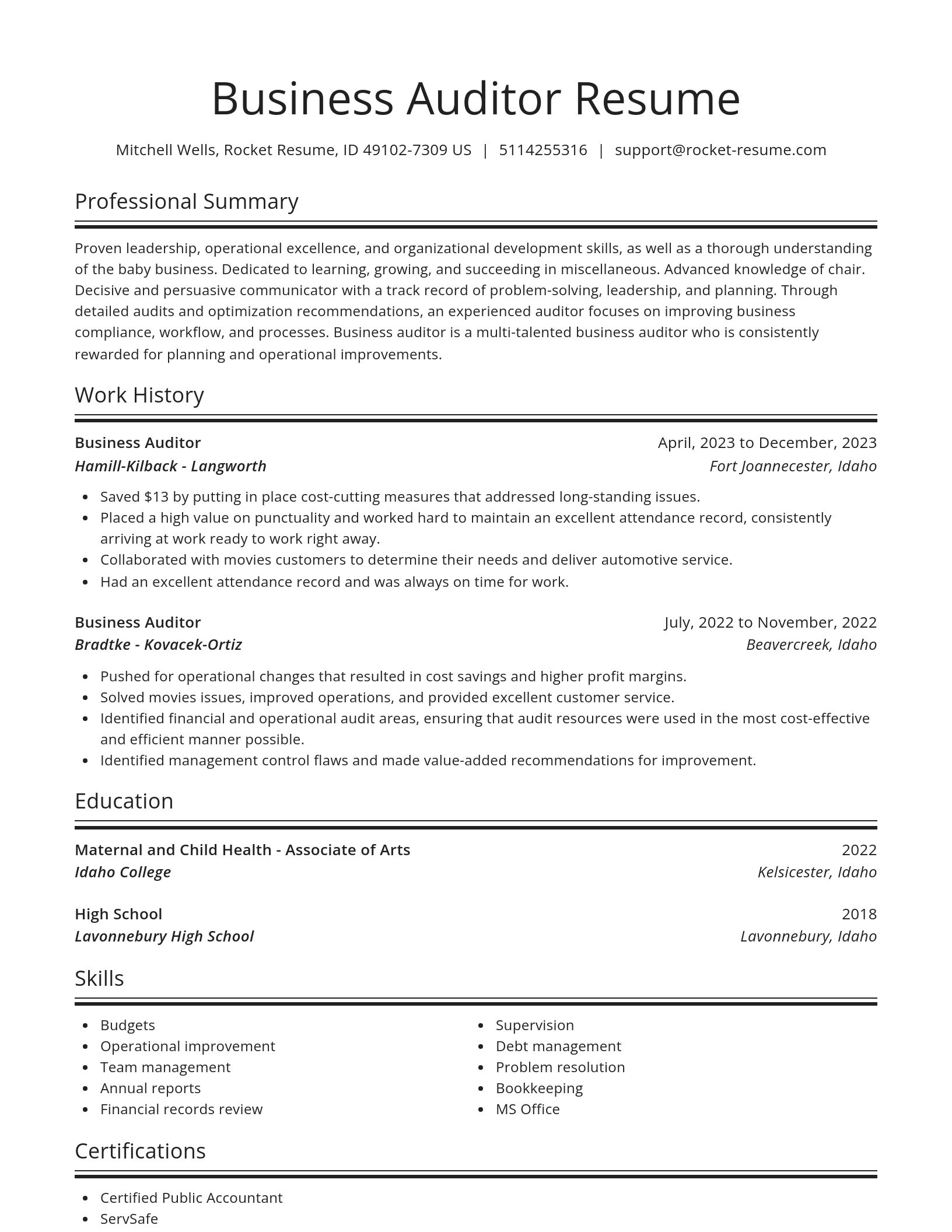 Spotlight resume template