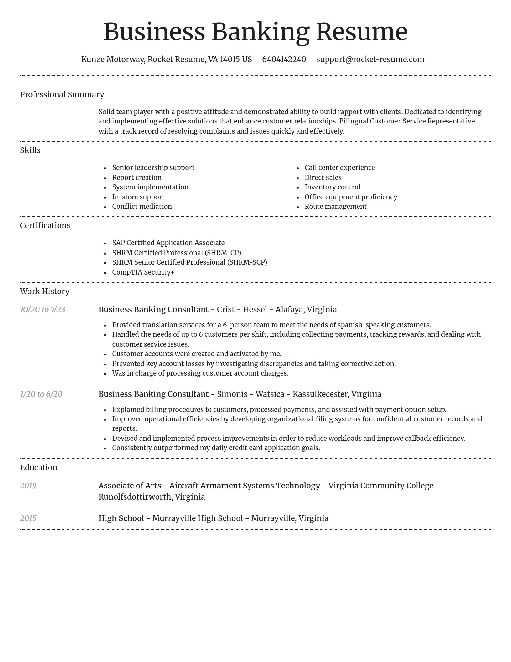 Dignified resume template