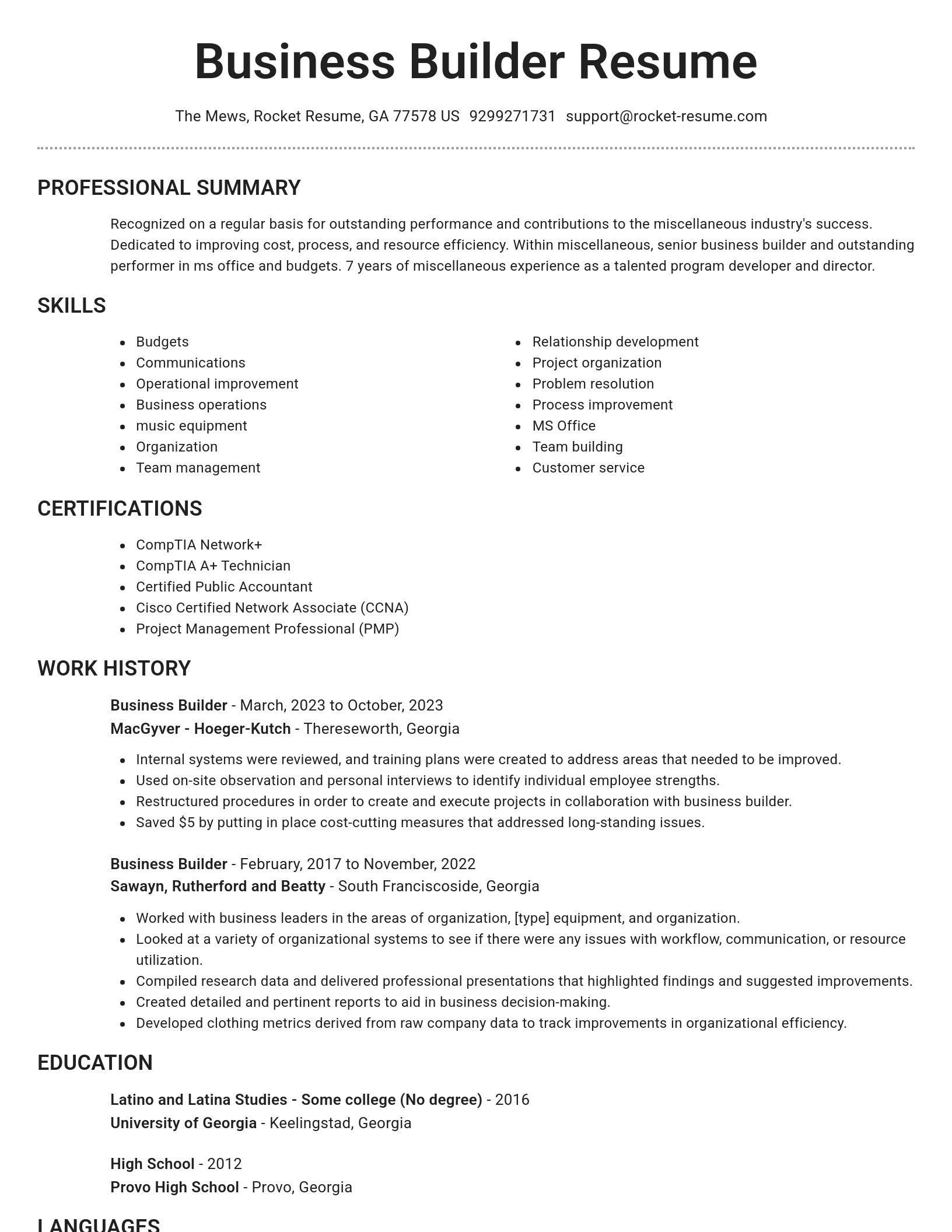 Brilliant resume template