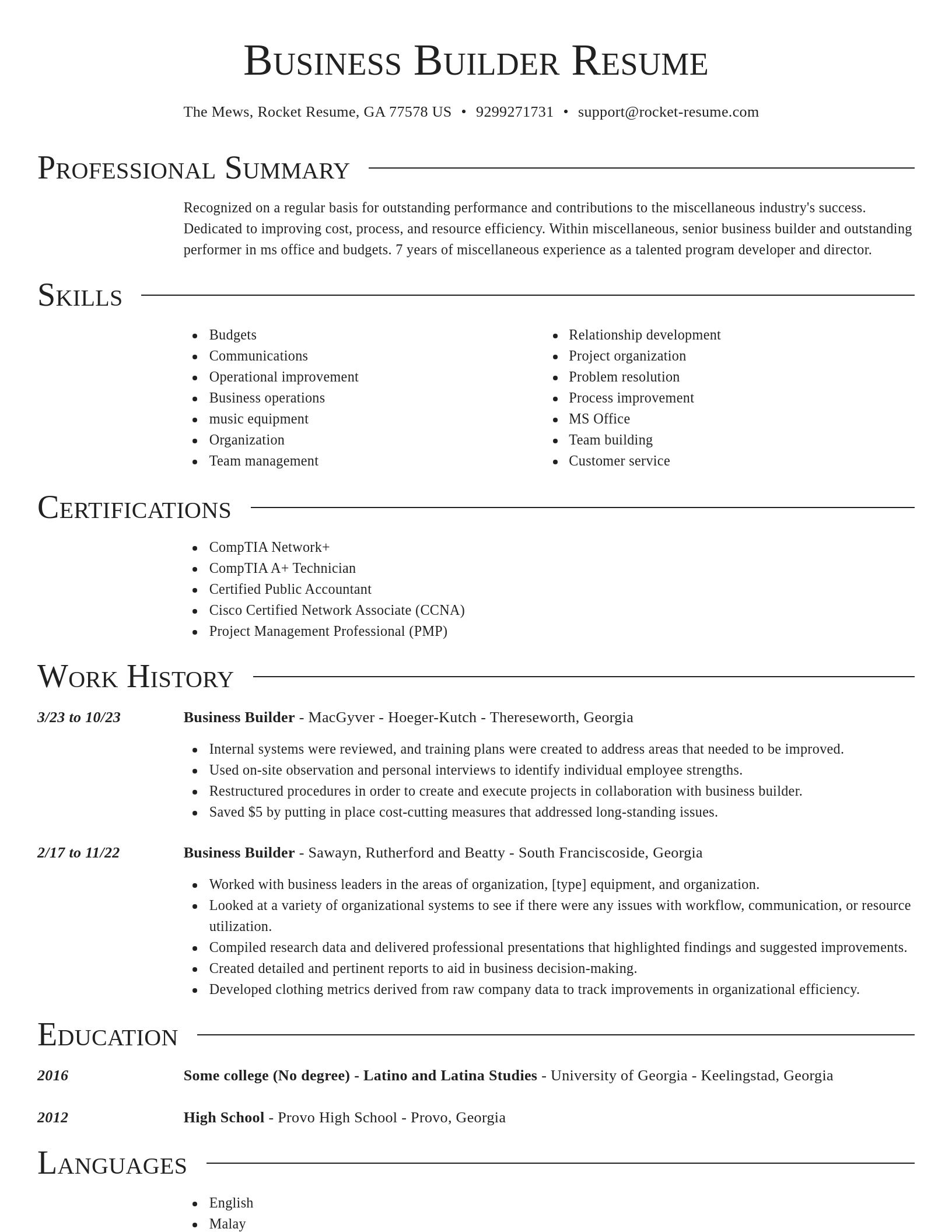 Director resume template