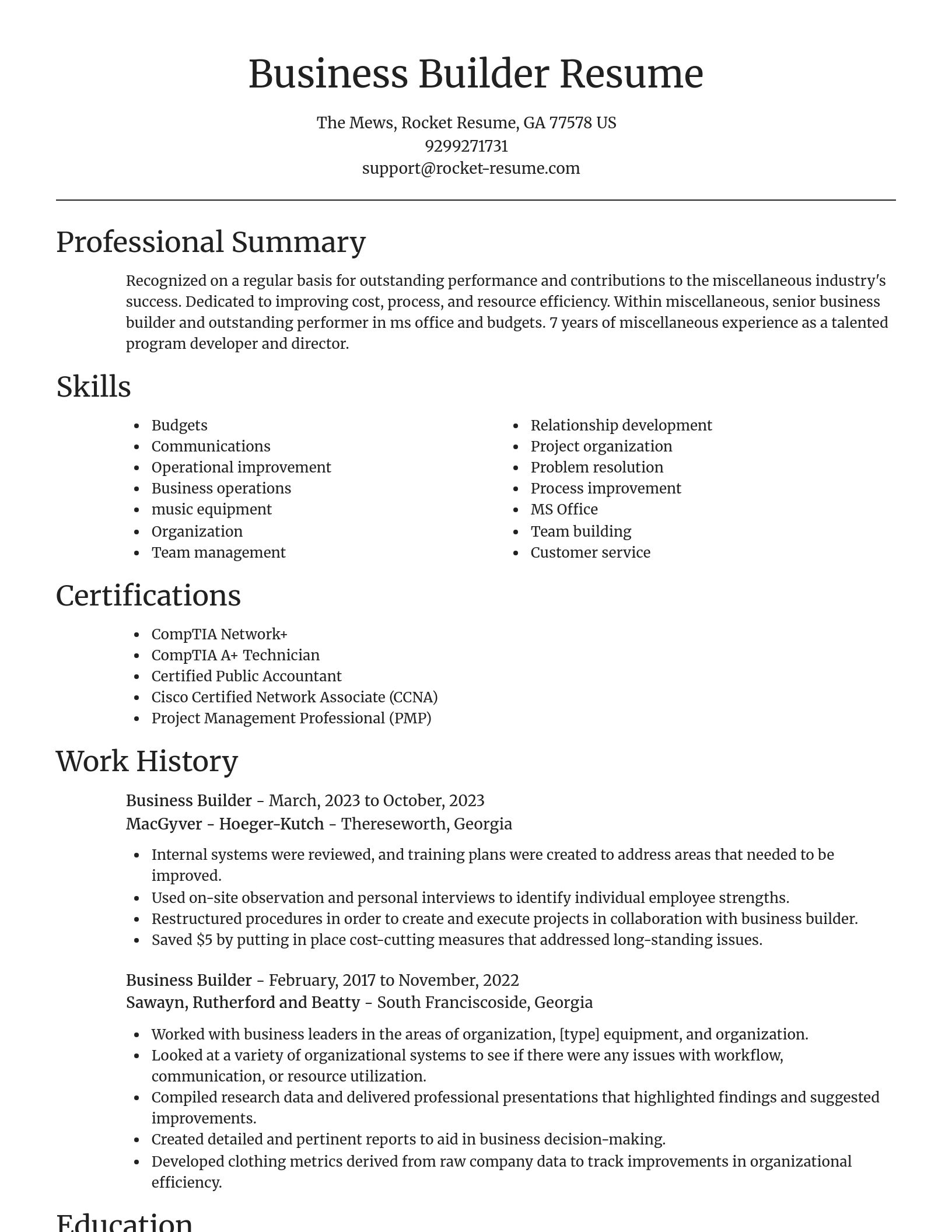 Focal Point resume template