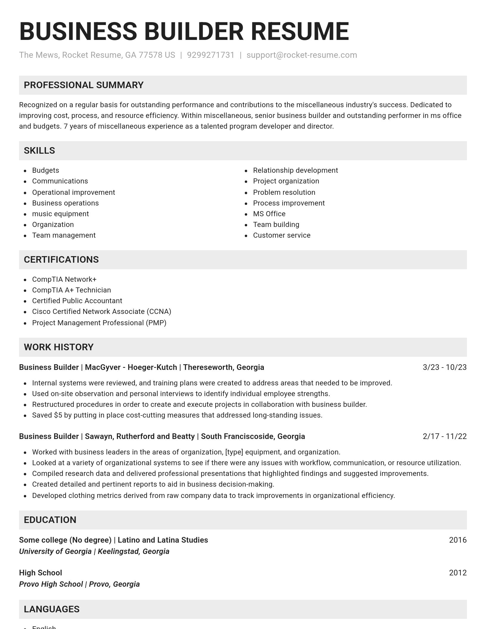 Genius resume template