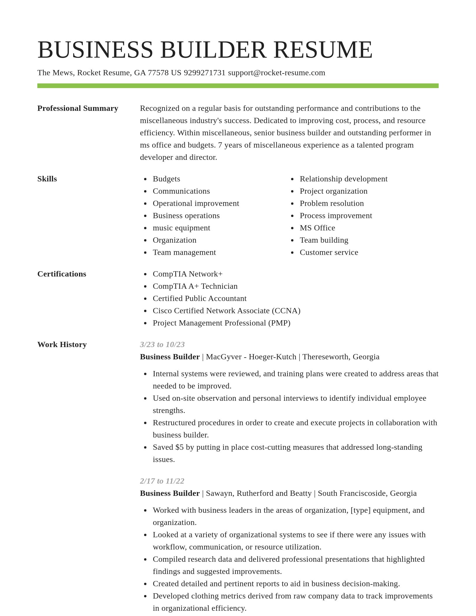 Smart resume template