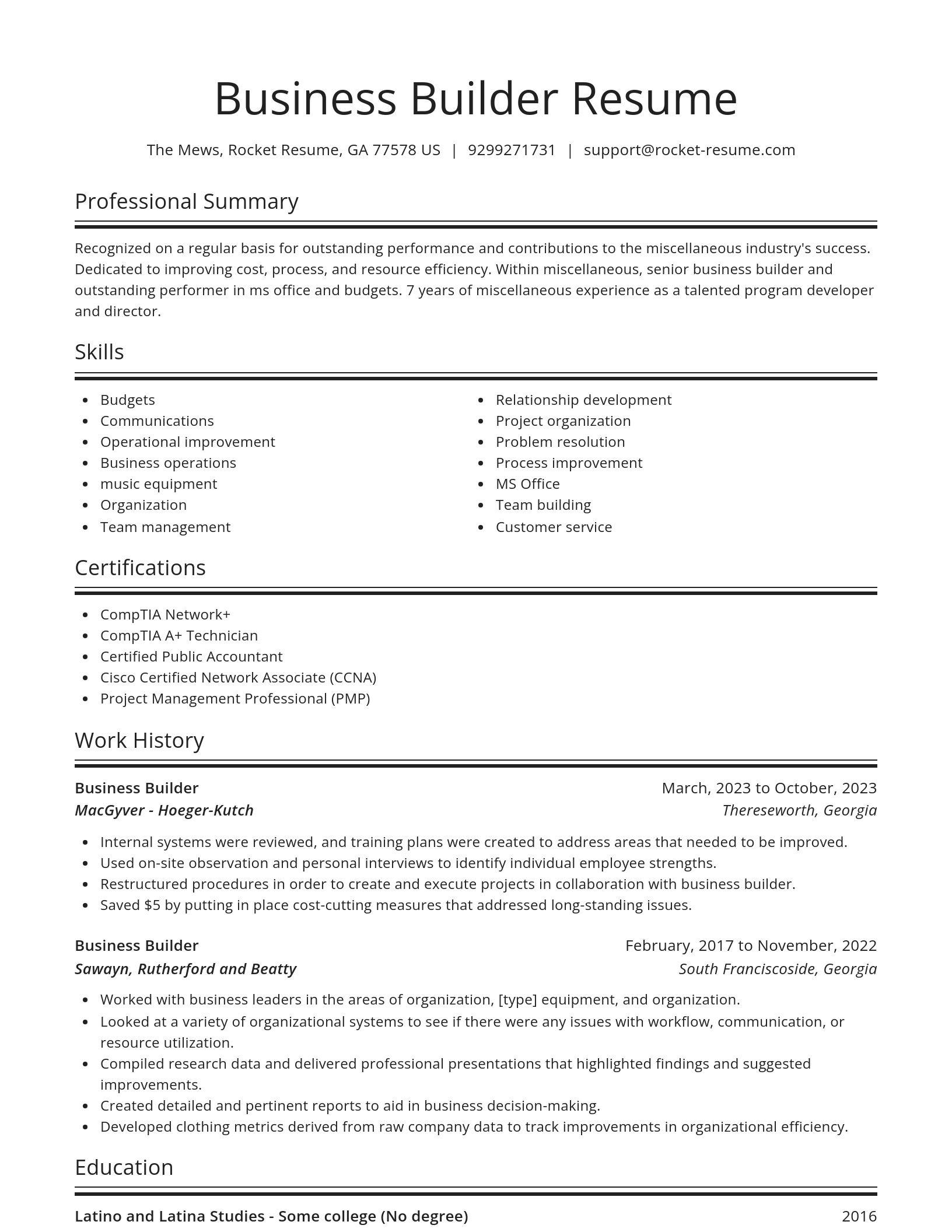 Spotlight resume template