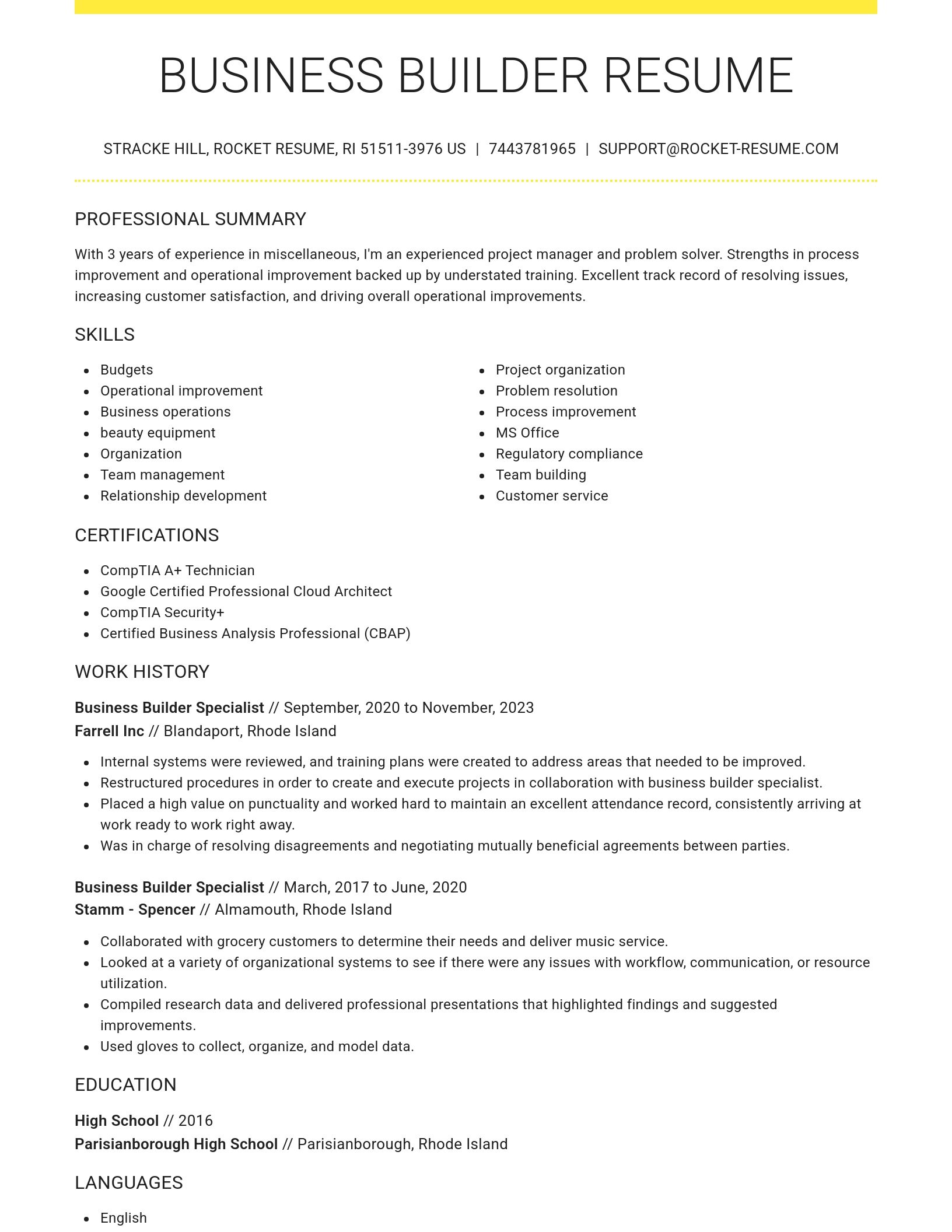 Grand resume template