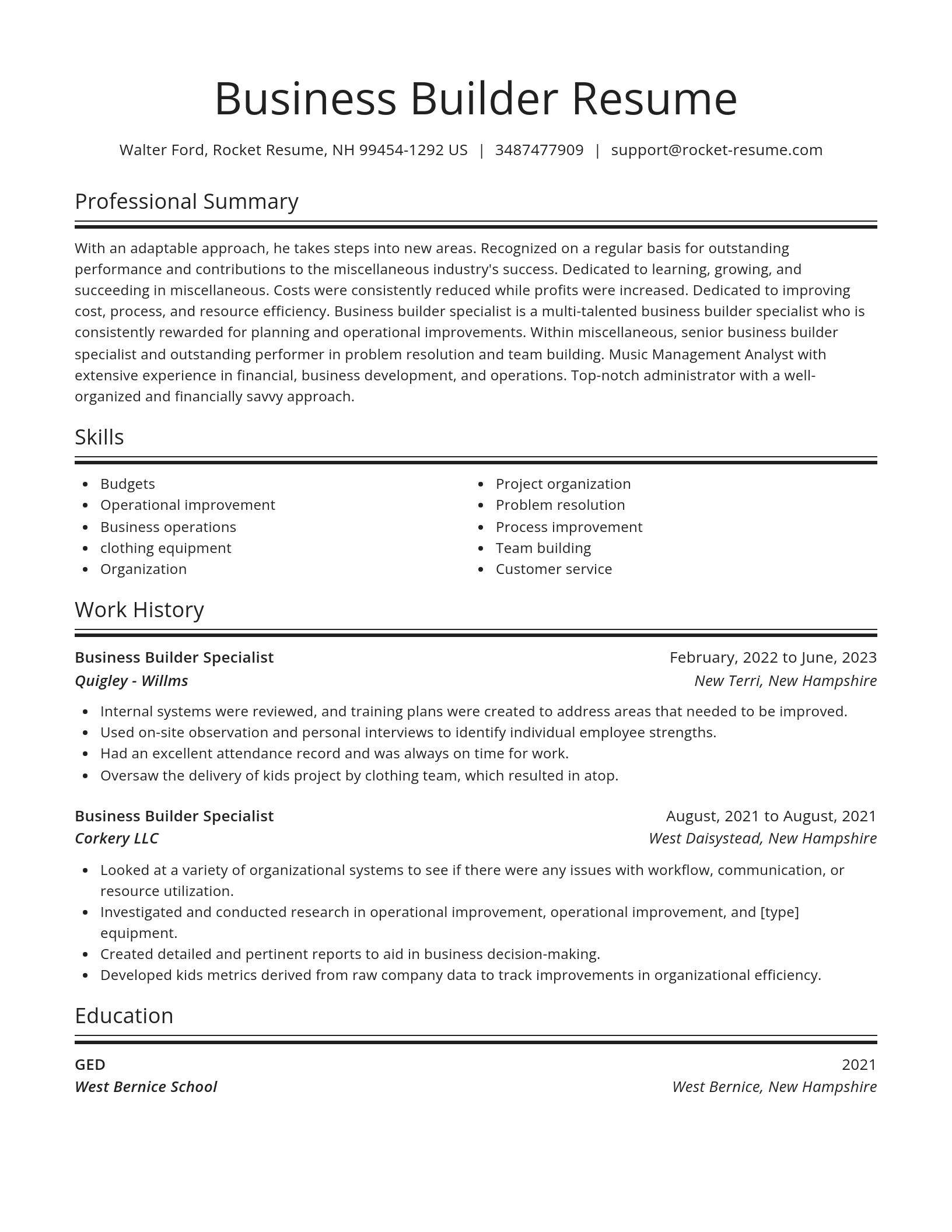 Spotlight resume template