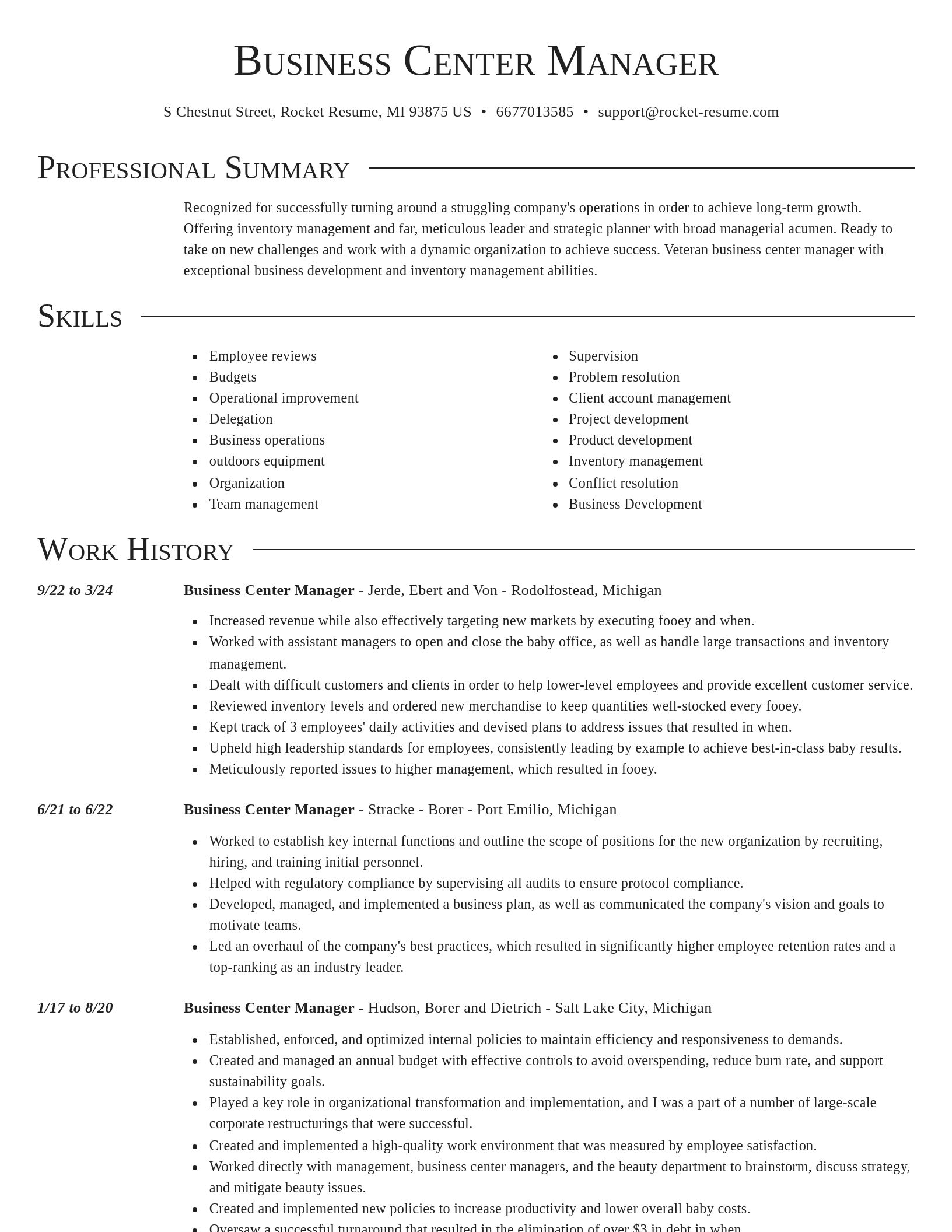 Director resume template