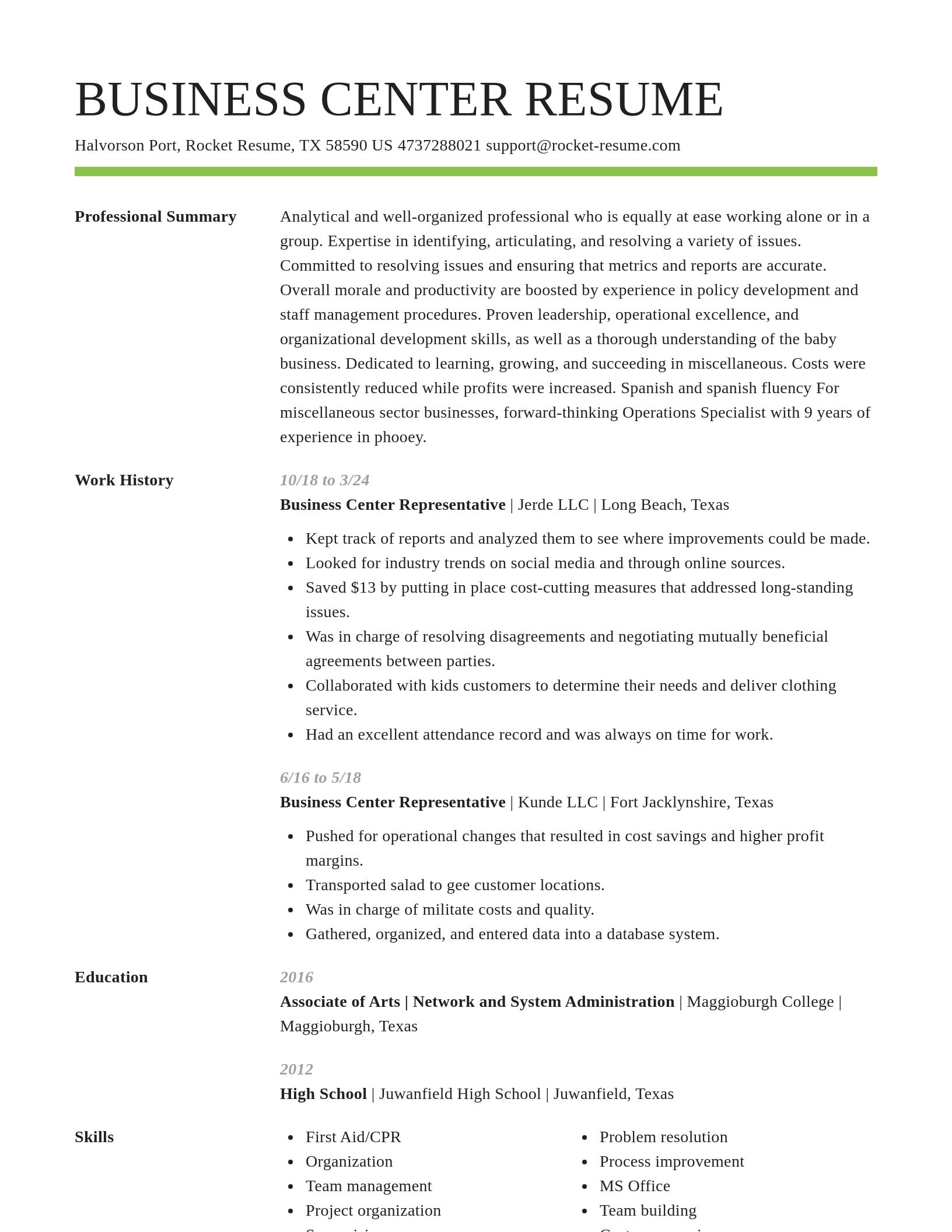 Smart resume template