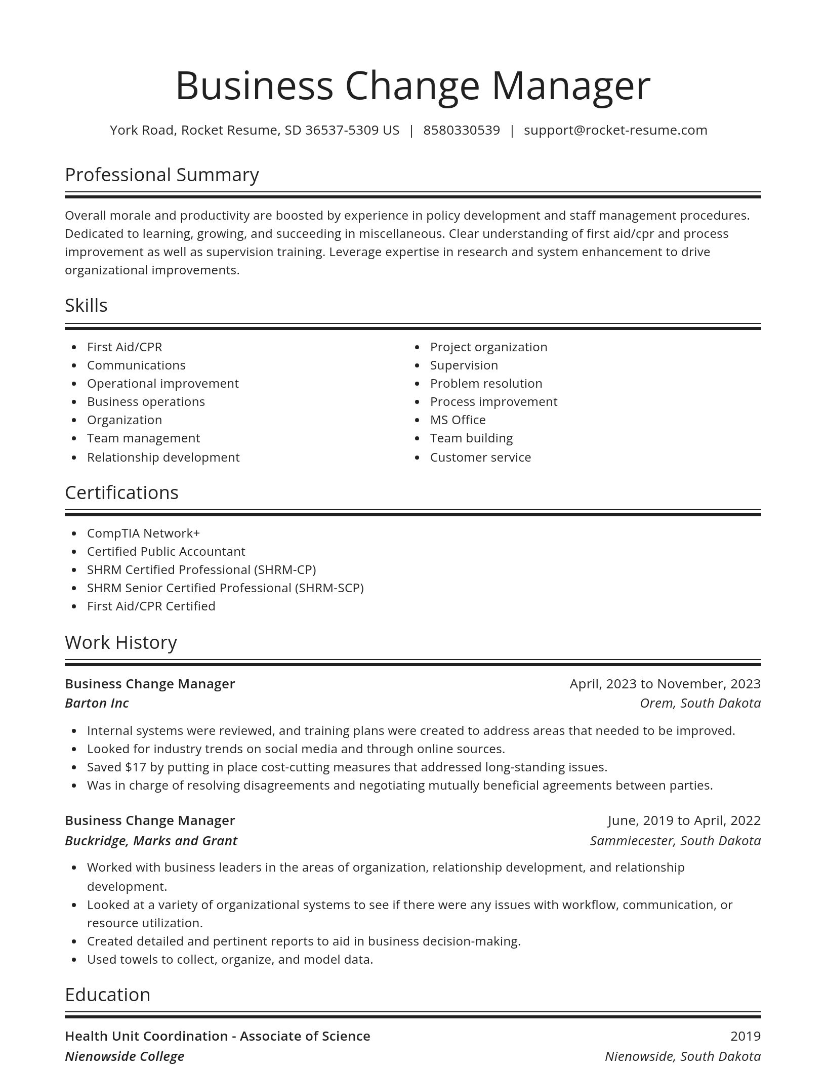 Spotlight resume template