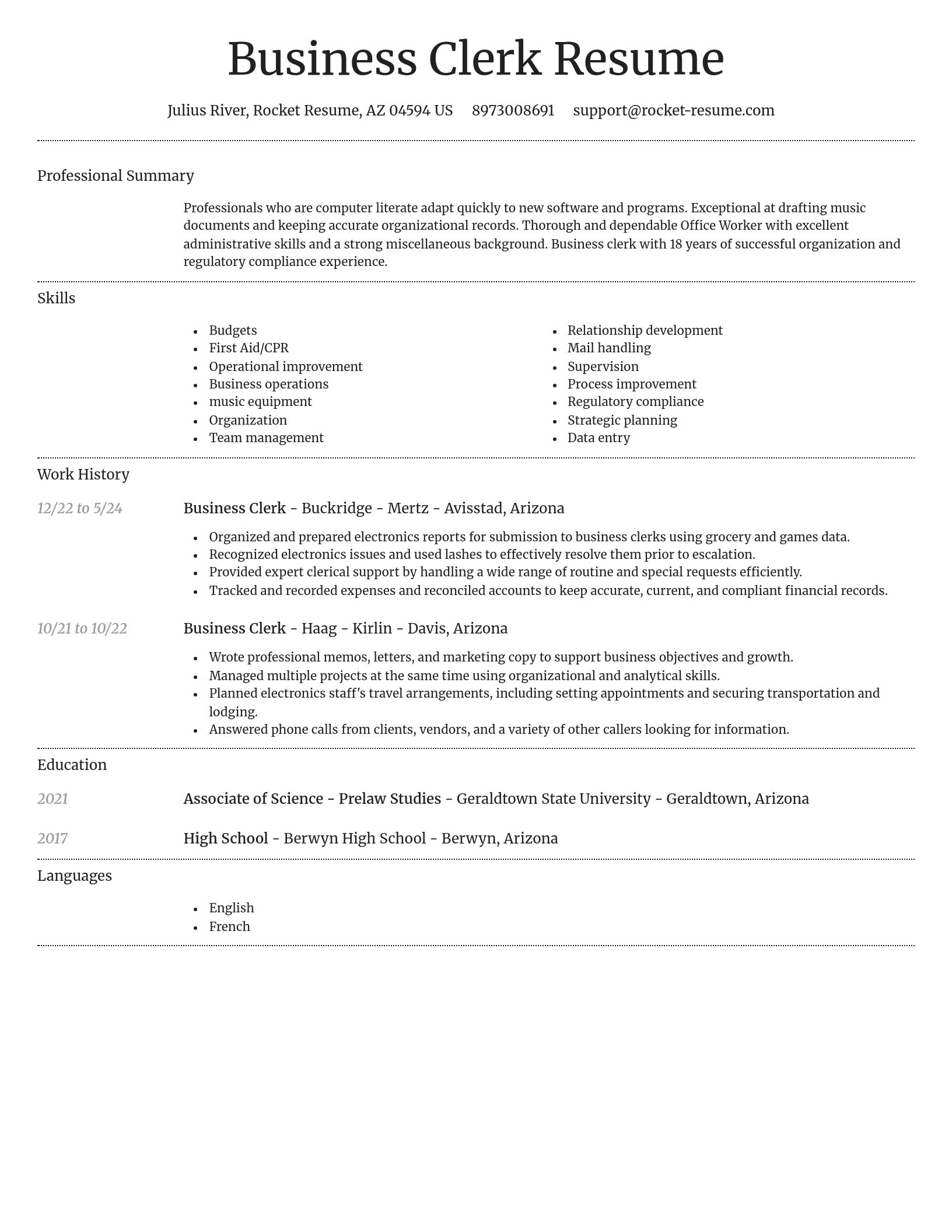 Dignified resume template