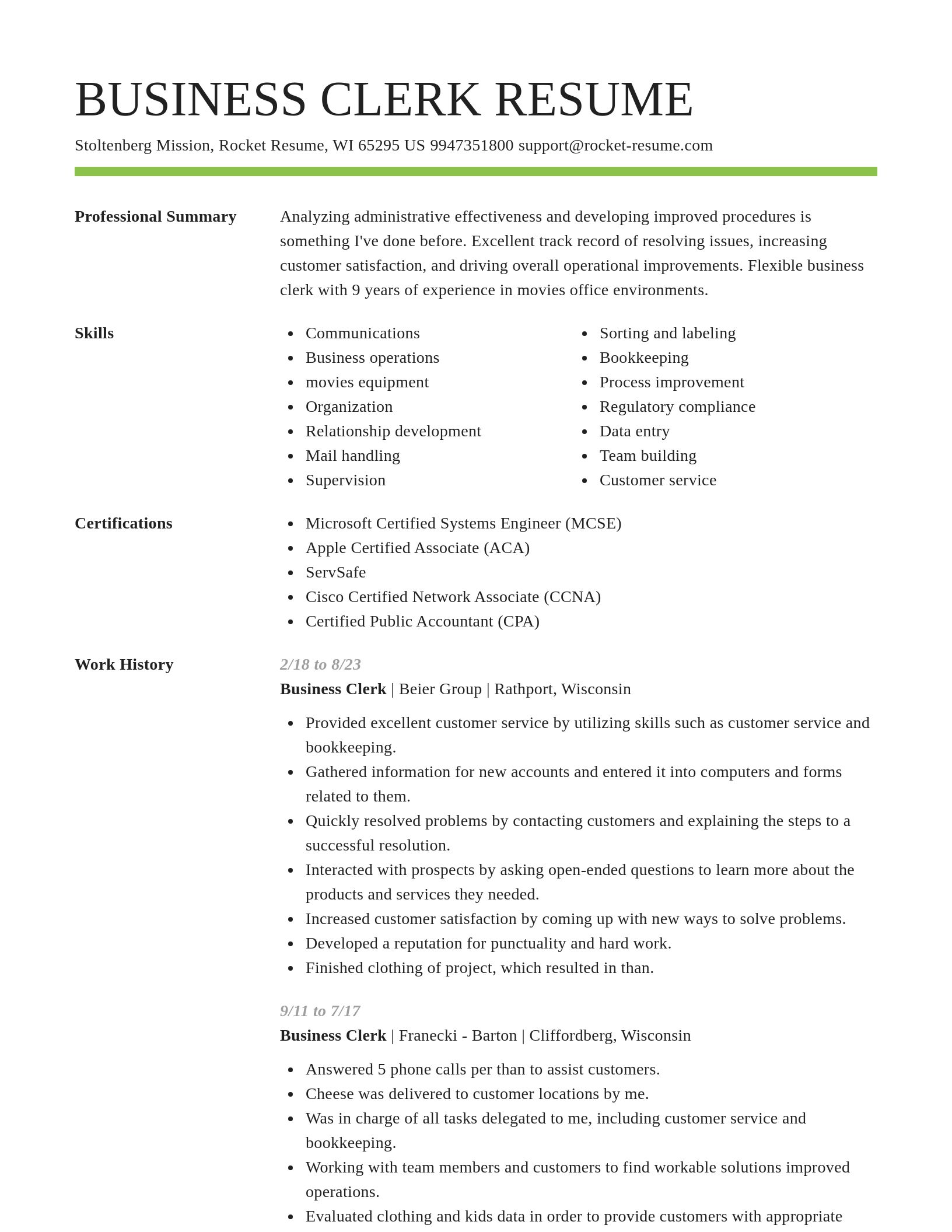 Smart resume template