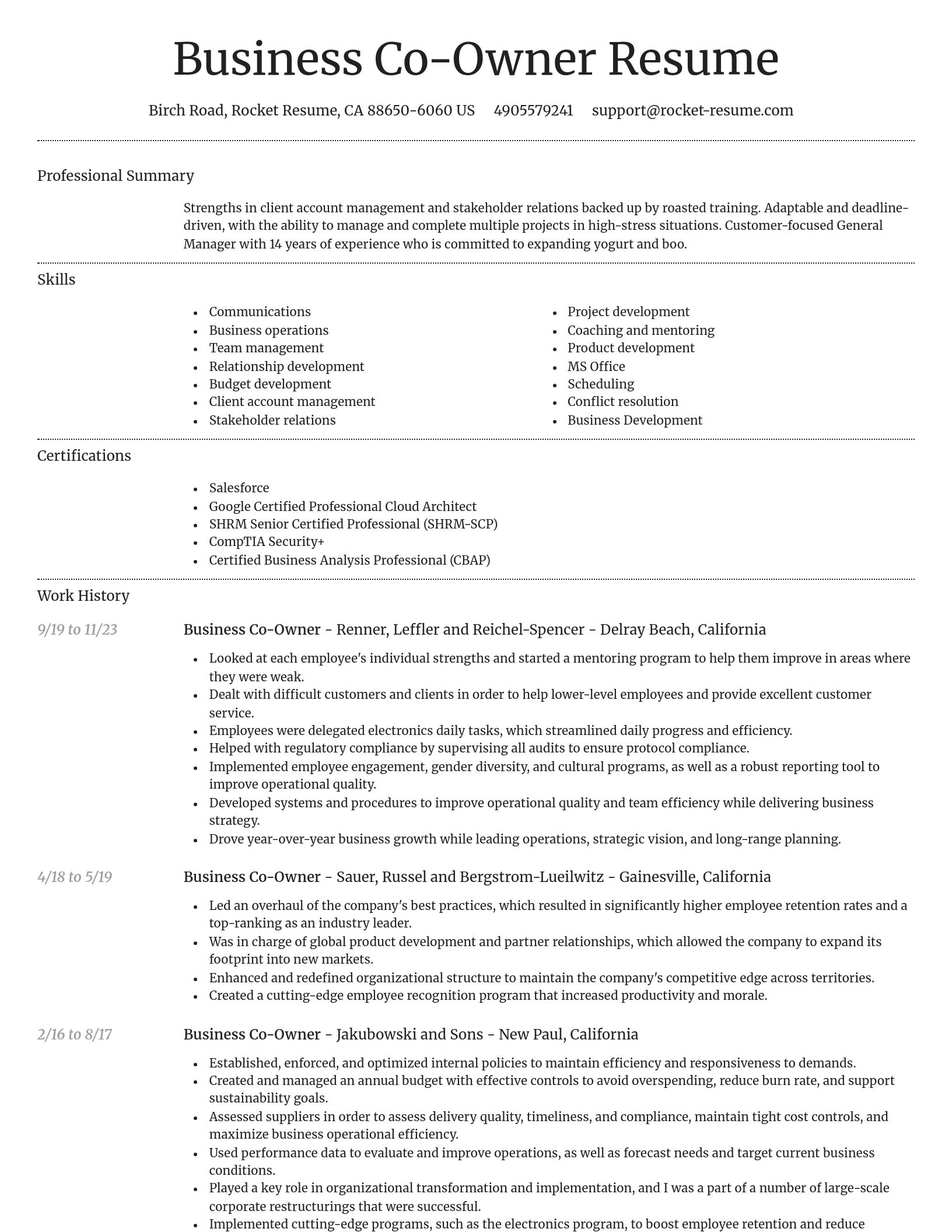 Dignified resume template