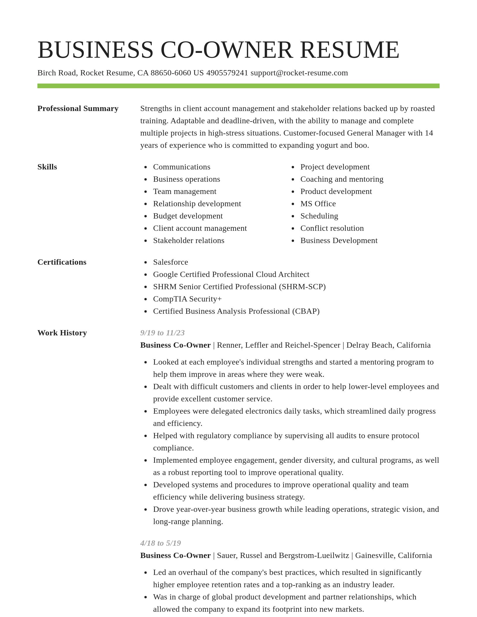 Smart resume template