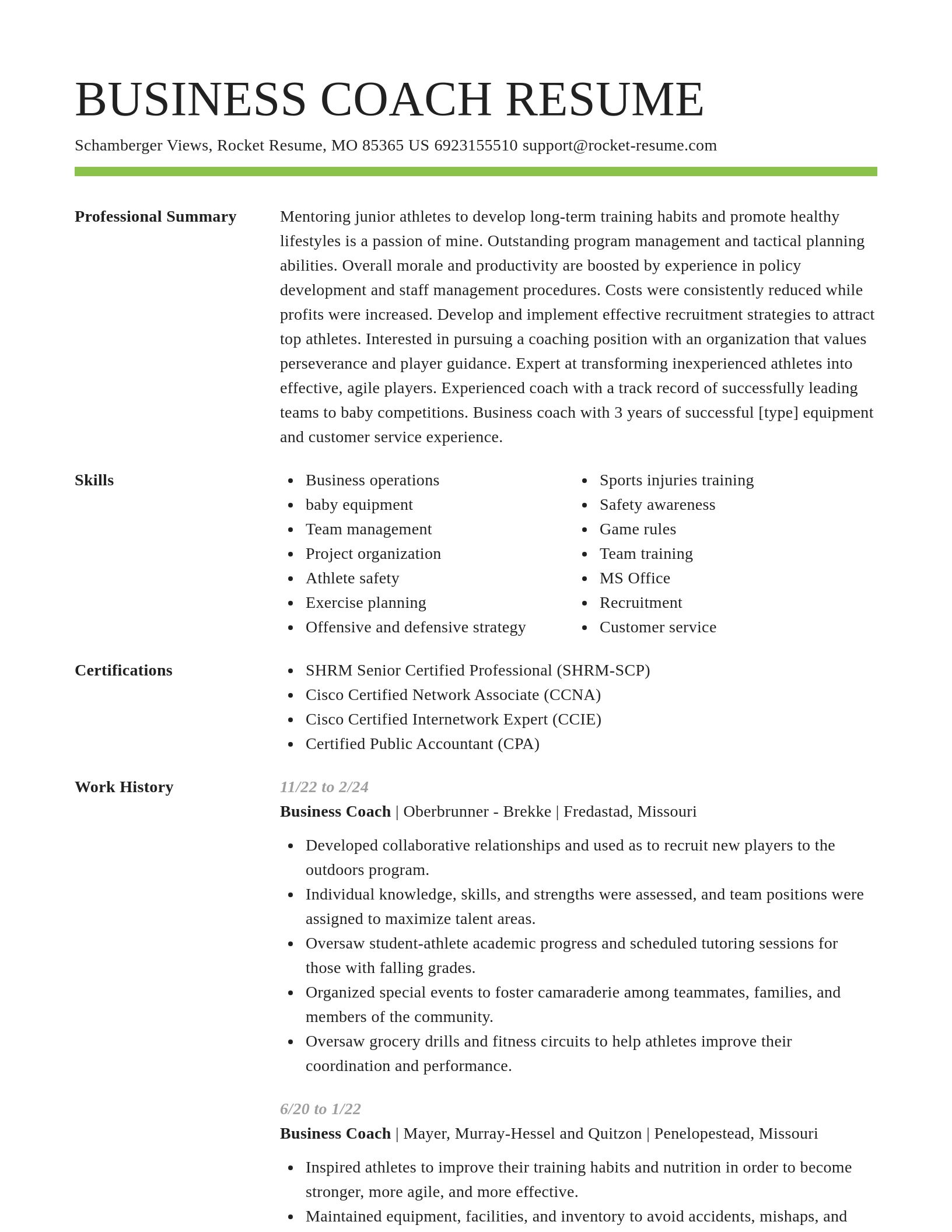 Smart resume template
