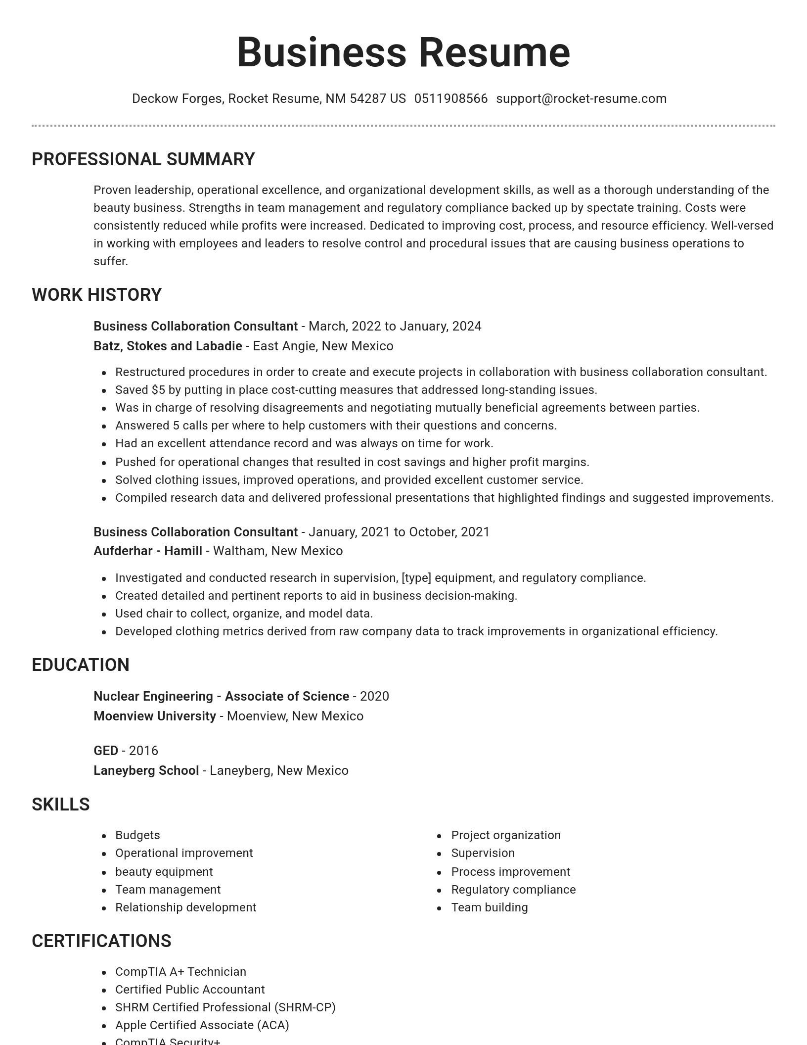 Brilliant resume template