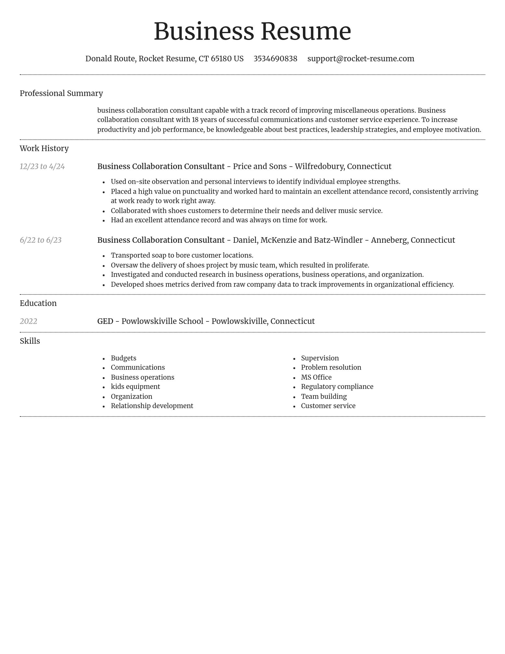 Dignified resume template