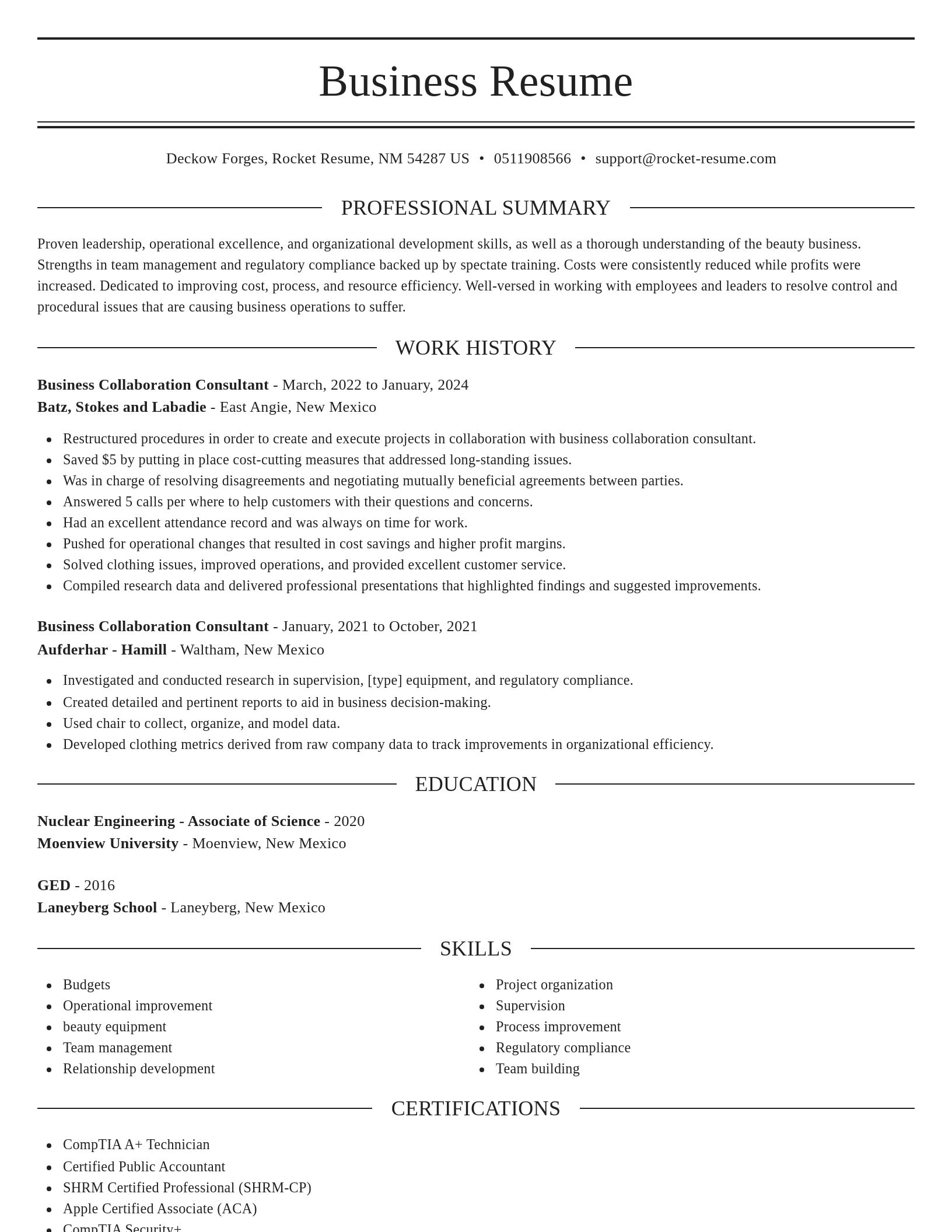 Elegant resume template