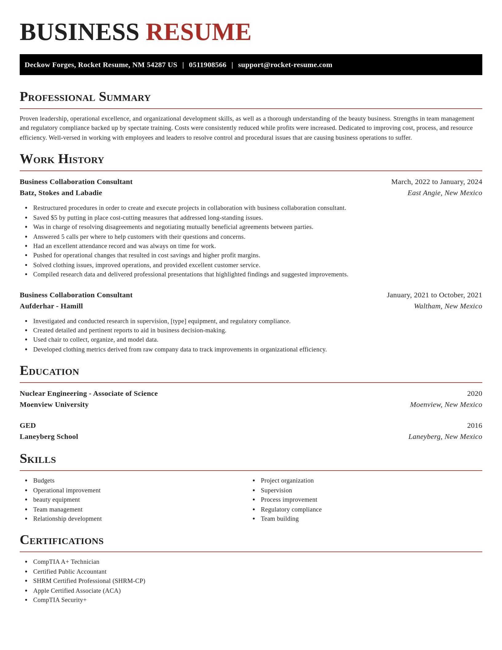Exquisite resume template