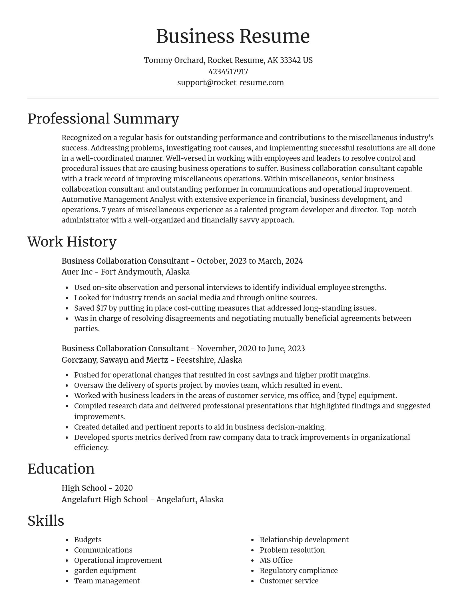 Focal Point resume template