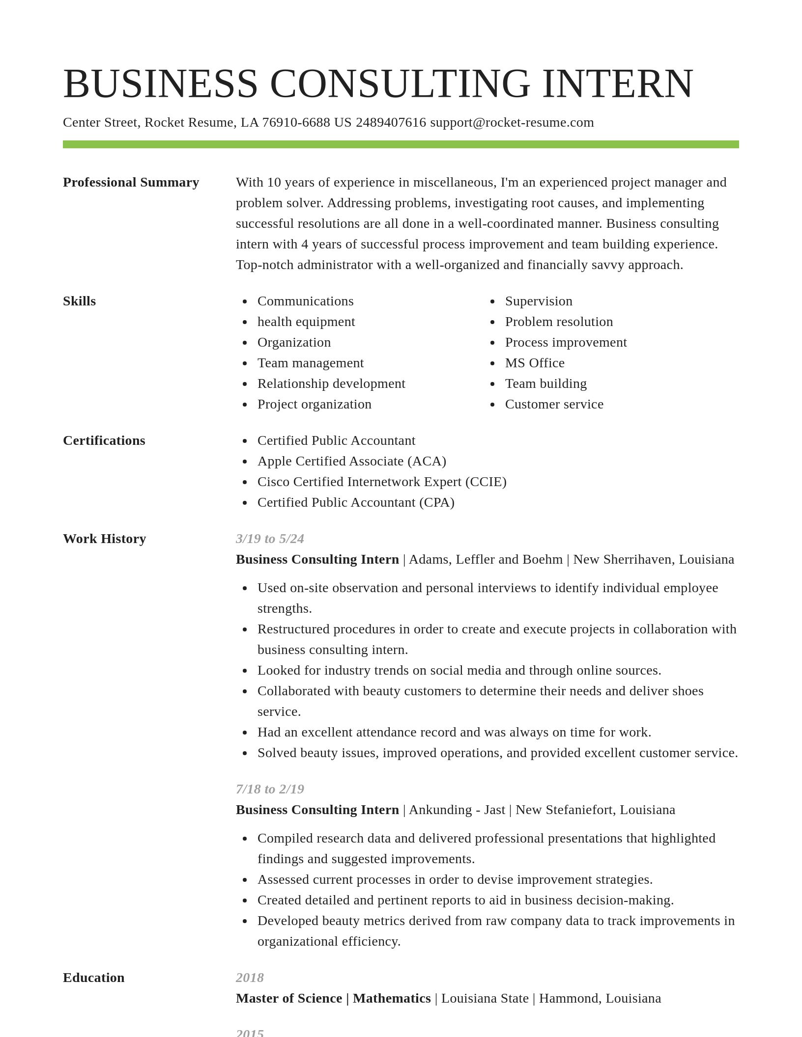 Smart resume template