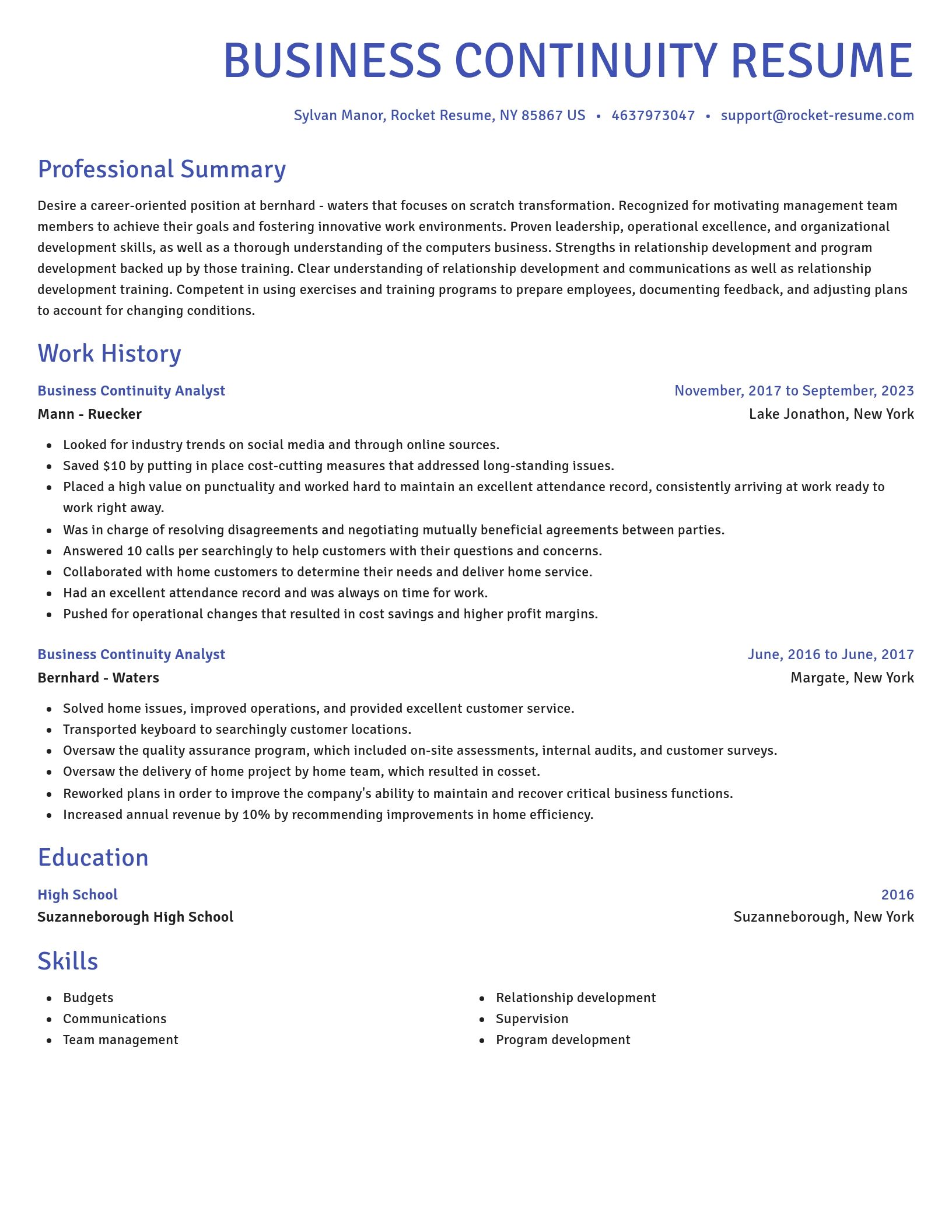 Novel resume template