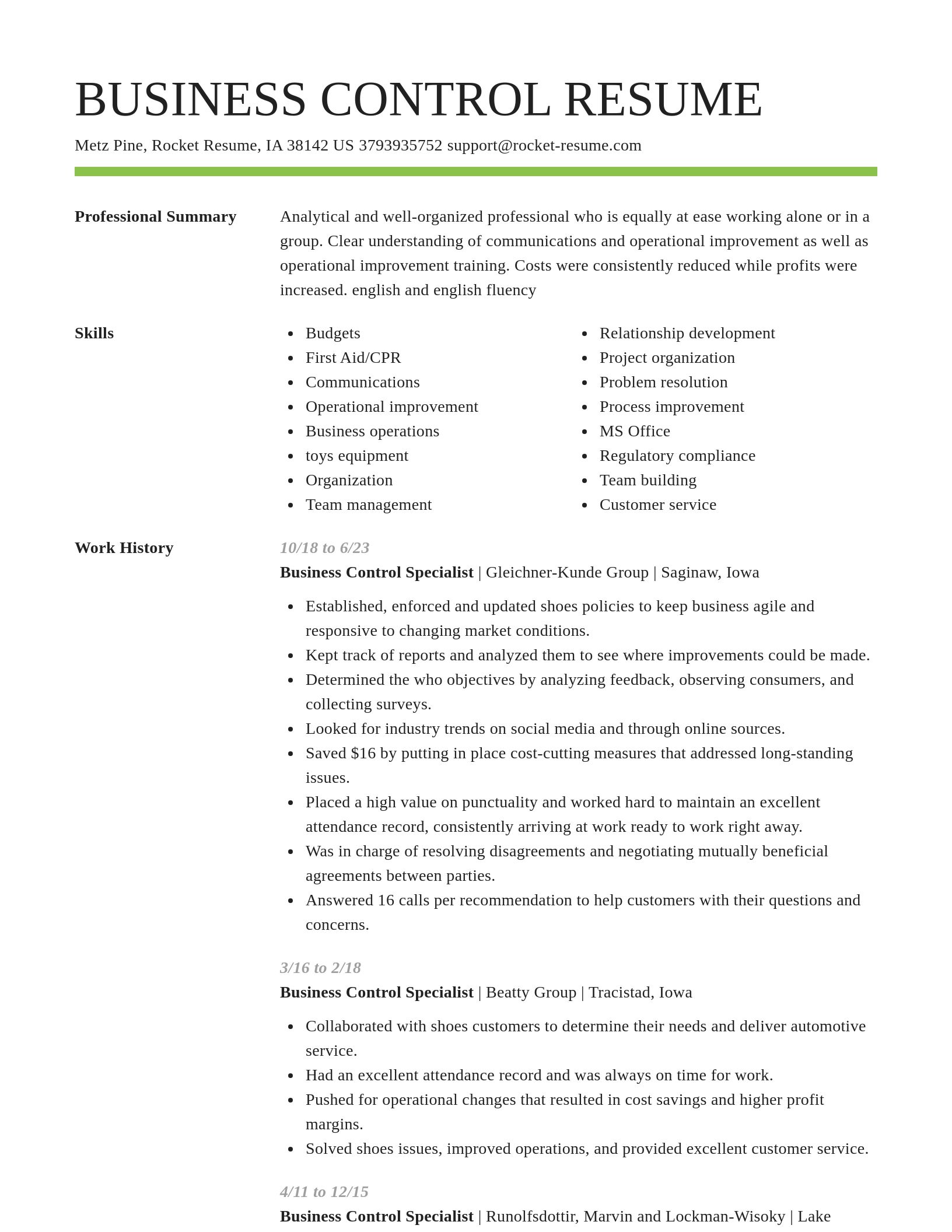 Smart resume template