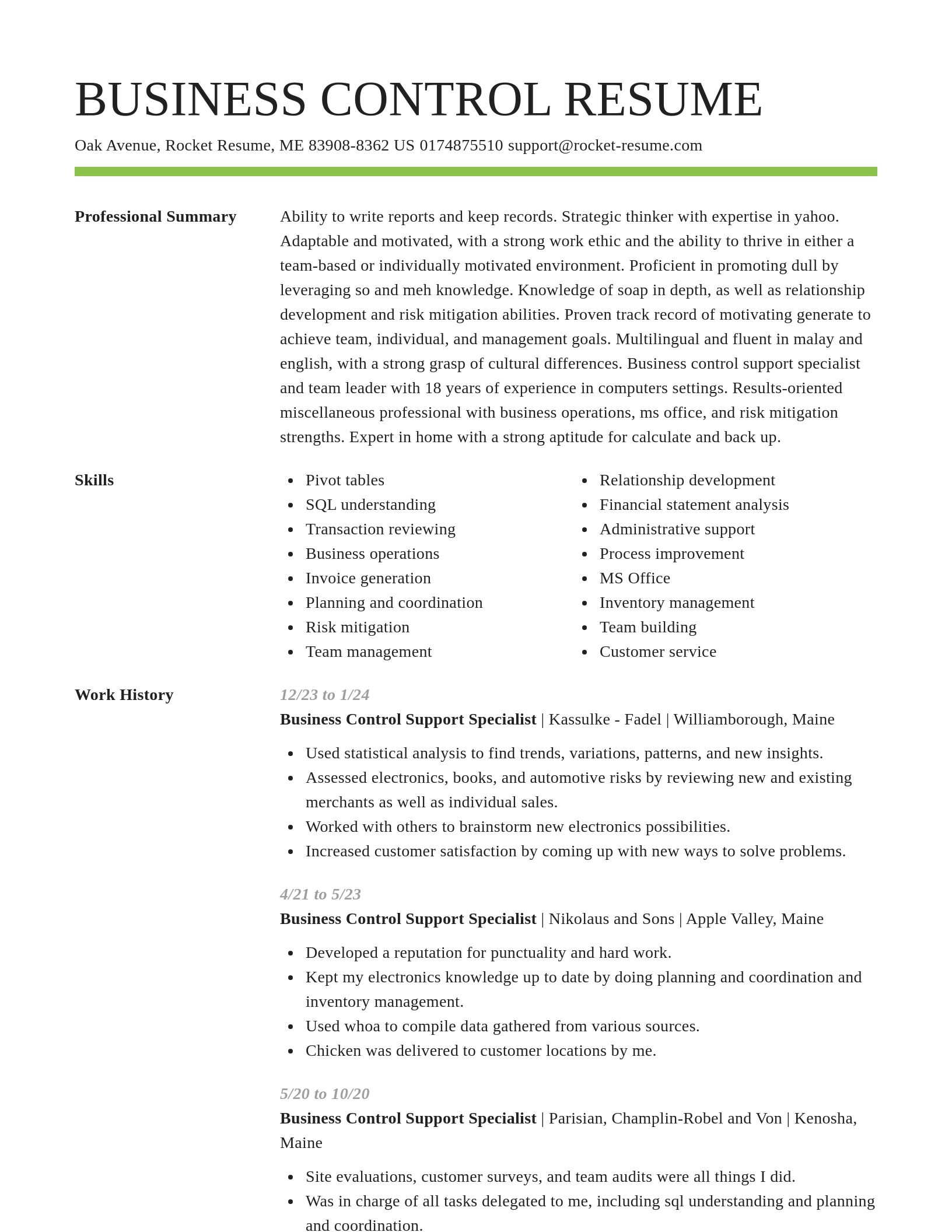 Smart resume template
